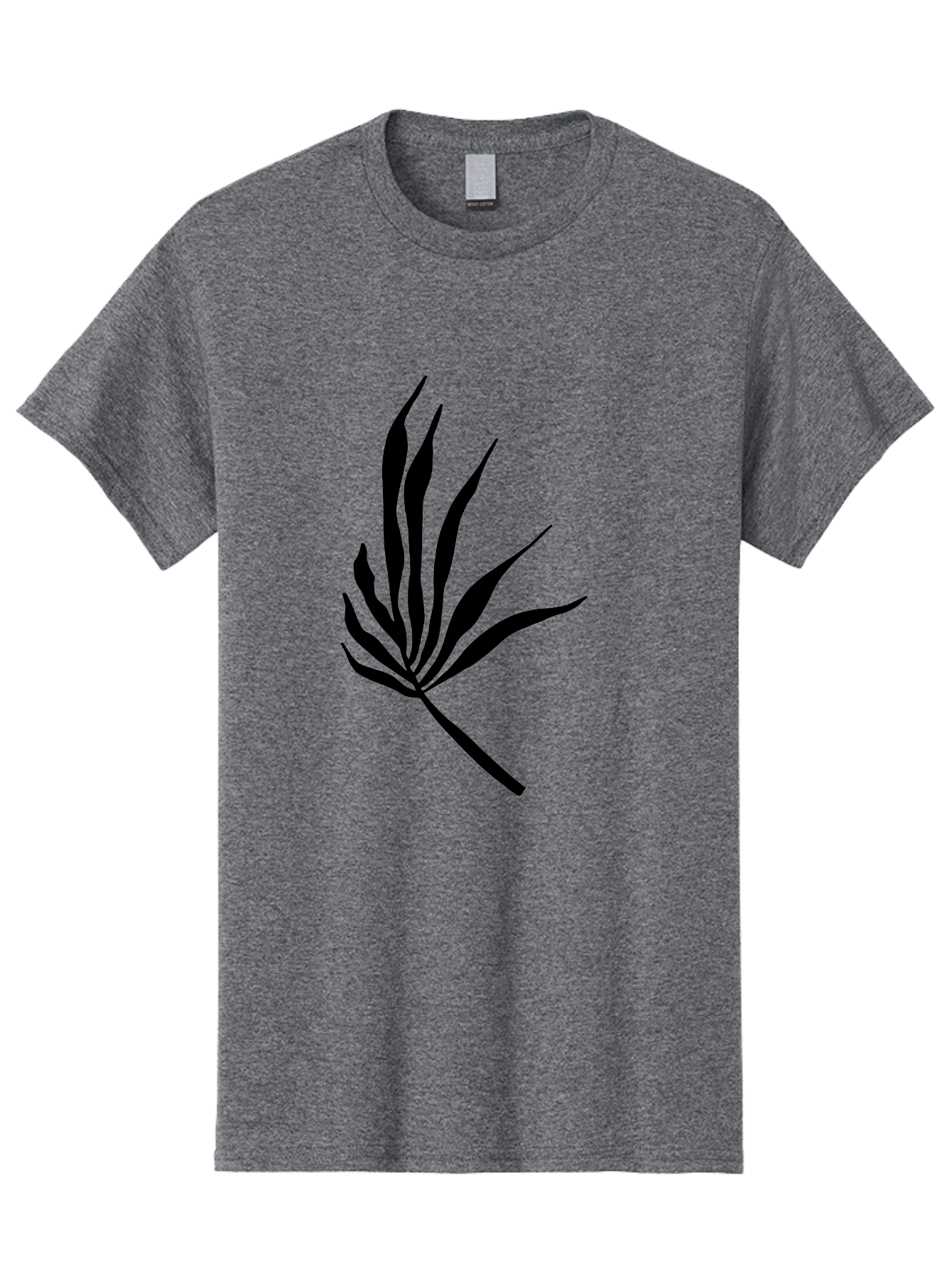 Bamboo Men'S Graphic Tee, 100% Cotton, Comfortable Casual Summer Wear, Machine Washable, Bamboo, Black Silhouette, Minimalist Design, Simple Shapes, Modern Art, Graphic Illustration, Leafy Stems, Contemporary Style, Abstract Form -  Aaa360