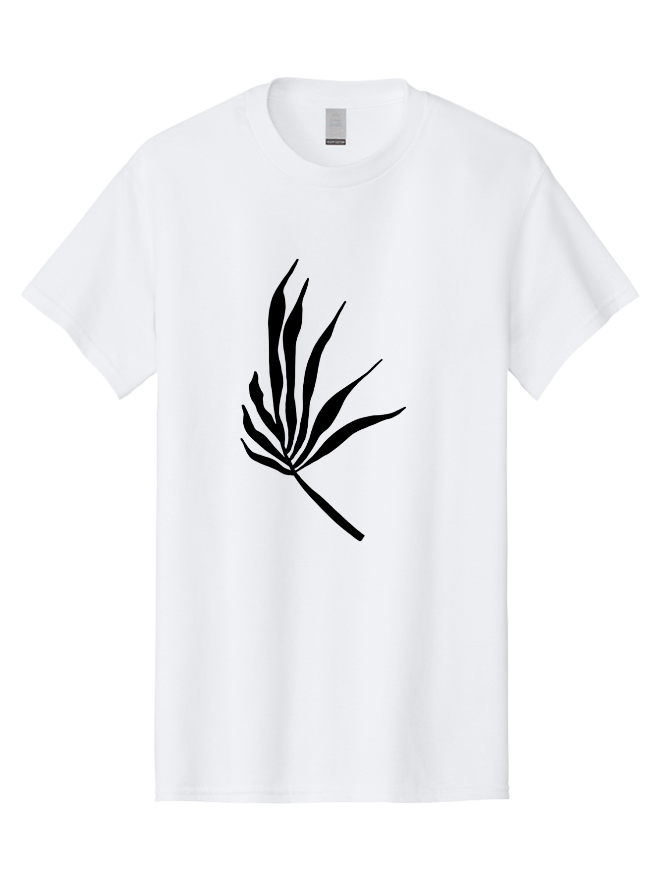 Bamboo Men'S Graphic Tee, 100% Cotton, Comfortable Casual Summer Wear, Machine Washable, Bamboo, Black Silhouette, Minimalist Design, Simple Shapes, Modern Art, Graphic Illustration, Leafy Stems, Contemporary Style, Abstract Form -  Aaa360
