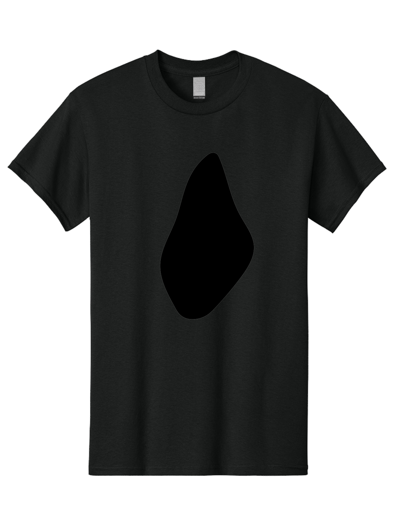 Black-Abstract-Shape Men'S Graphic Tee, 100% Cotton, Comfortable Casual Summer Wear, Machine Washable, Black Silhouette, Smooth Shape, Abstract Design, Minimalist Art, Simple Form, Elegant Silhouette, Modern Graphic -  Aaa361
