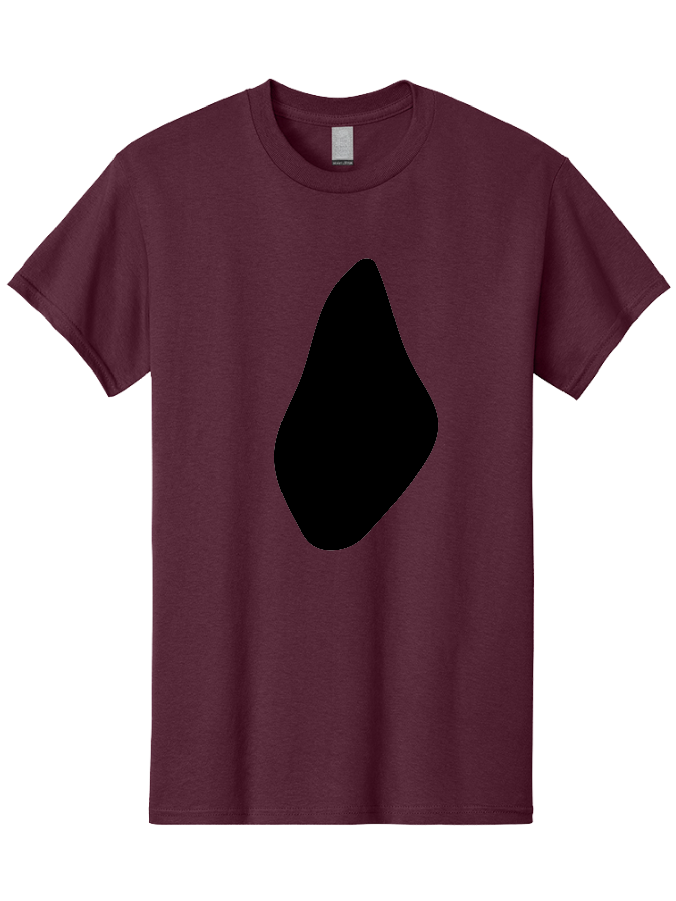 Black-Abstract-Shape Men'S Graphic Tee, 100% Cotton, Comfortable Casual Summer Wear, Machine Washable, Black Silhouette, Smooth Shape, Abstract Design, Minimalist Art, Simple Form, Elegant Silhouette, Modern Graphic -  Aaa361