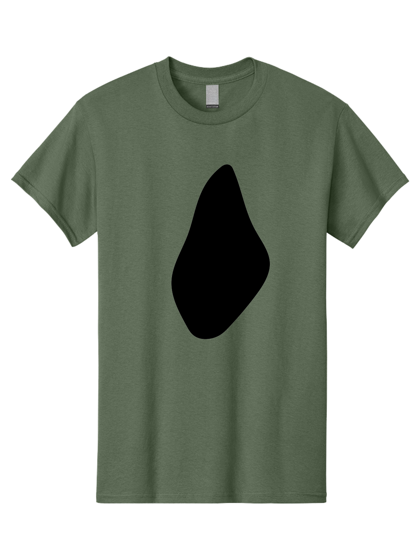 Black-Abstract-Shape Men'S Graphic Tee, 100% Cotton, Comfortable Casual Summer Wear, Machine Washable, Black Silhouette, Smooth Shape, Abstract Design, Minimalist Art, Simple Form, Elegant Silhouette, Modern Graphic -  Aaa361