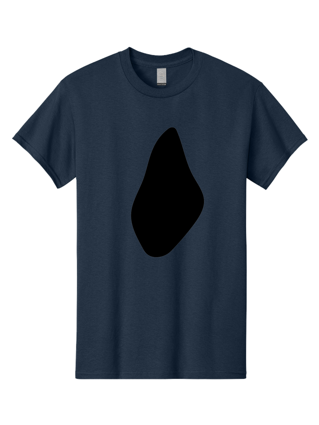 Black-Abstract-Shape Men'S Graphic Tee, 100% Cotton, Comfortable Casual Summer Wear, Machine Washable, Black Silhouette, Smooth Shape, Abstract Design, Minimalist Art, Simple Form, Elegant Silhouette, Modern Graphic -  Aaa361
