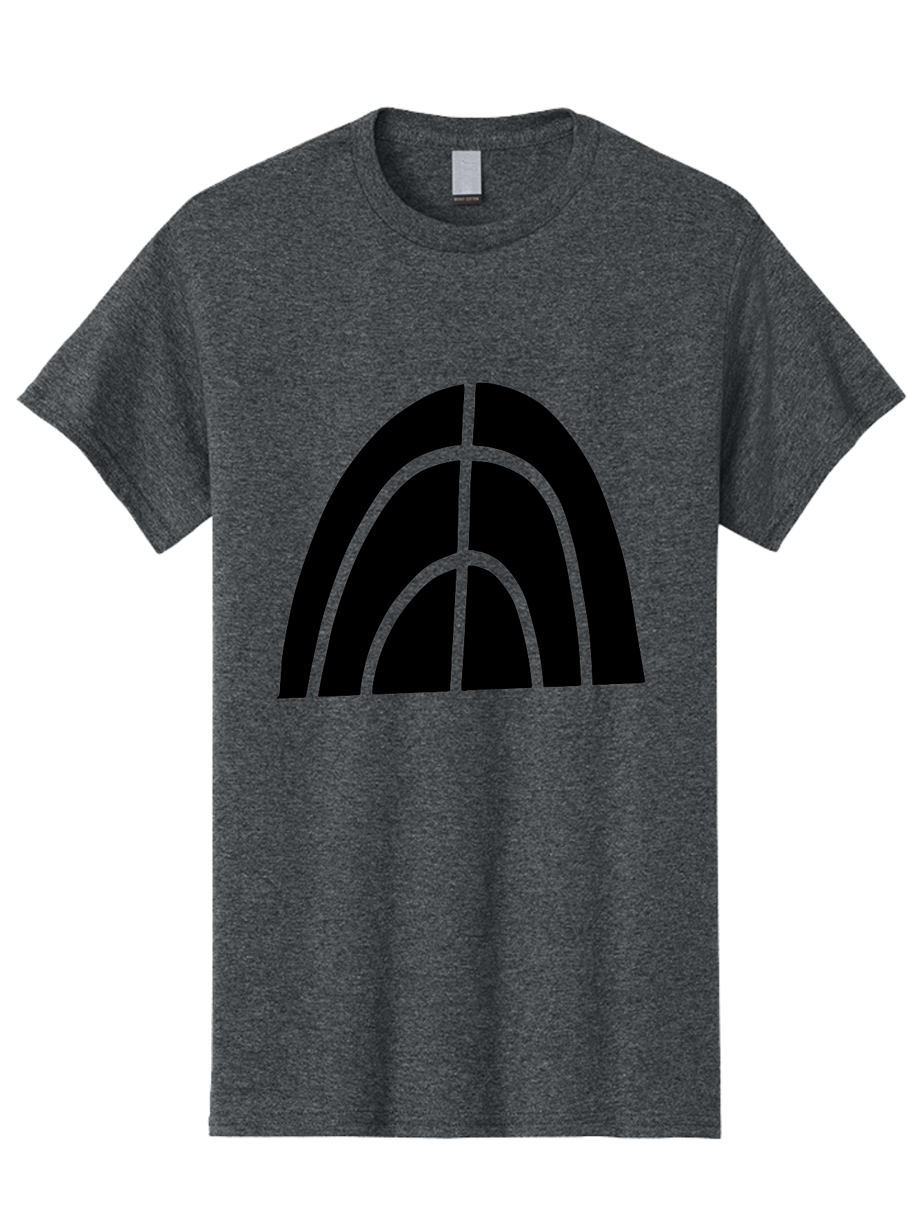Black-Arch-Graphic Men'S Graphic Tee, 100% Cotton, Comfortable Casual Summer Wear, Machine Washable, Letter A, Simple Design, Typography, Bold Font, Black And Green, Modern Aesthetic, Graphic Element, Minimalist Style -  Aaa362