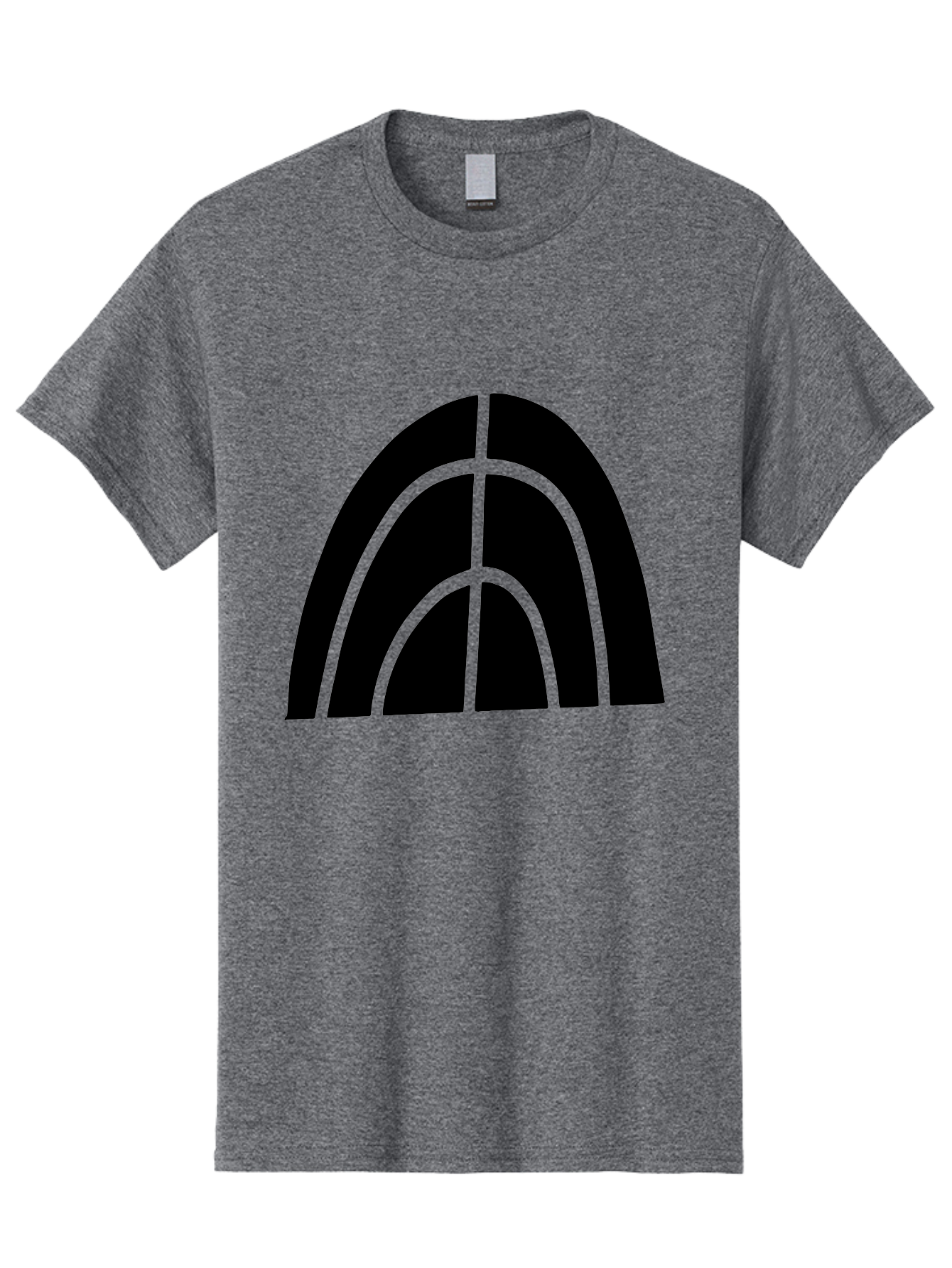 Black-Arch-Graphic Men'S Graphic Tee, 100% Cotton, Comfortable Casual Summer Wear, Machine Washable, Letter A, Simple Design, Typography, Bold Font, Black And Green, Modern Aesthetic, Graphic Element, Minimalist Style -  Aaa362