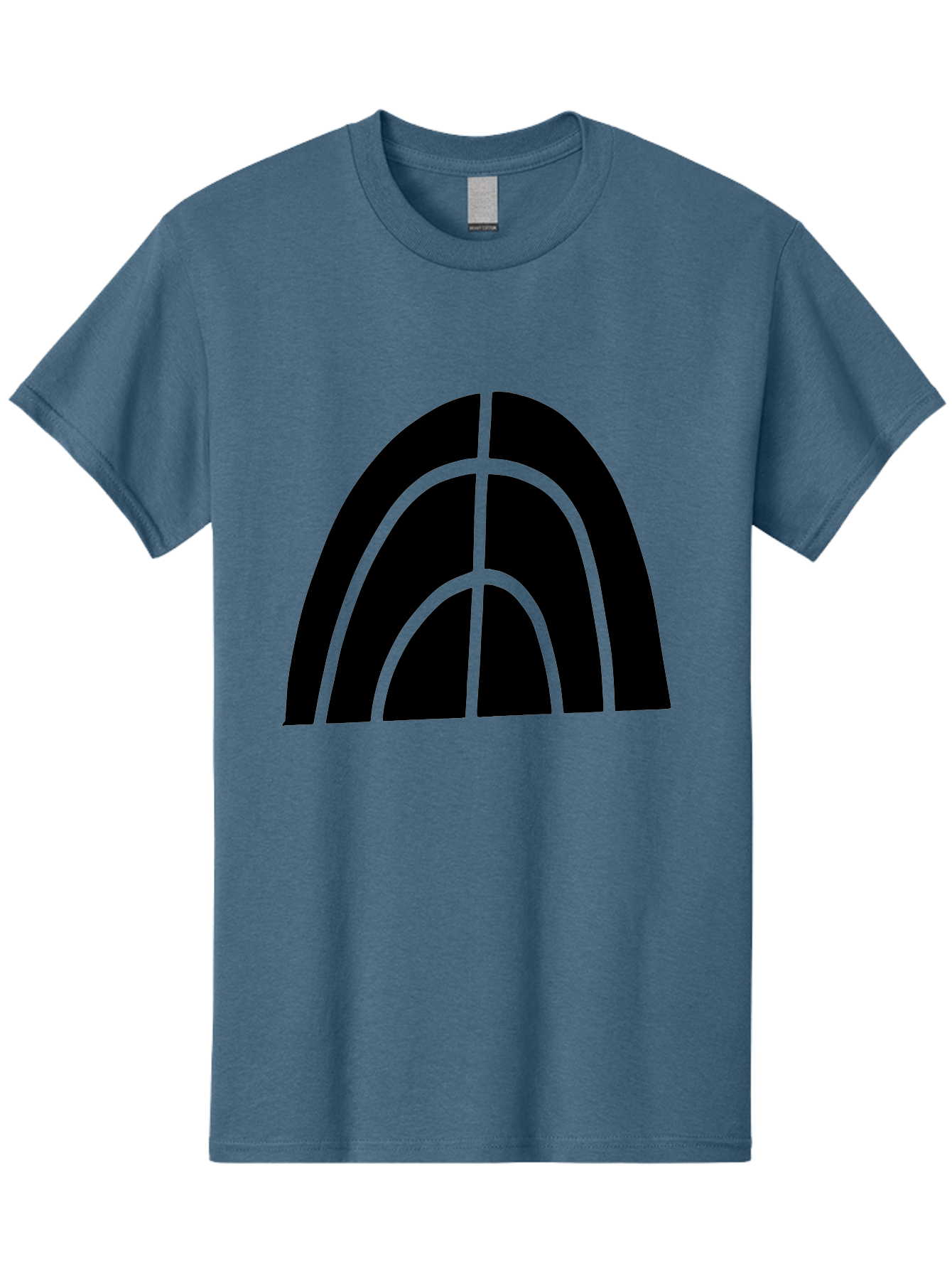 Black-Arch-Graphic Men'S Graphic Tee, 100% Cotton, Comfortable Casual Summer Wear, Machine Washable, Letter A, Simple Design, Typography, Bold Font, Black And Green, Modern Aesthetic, Graphic Element, Minimalist Style -  Aaa362
