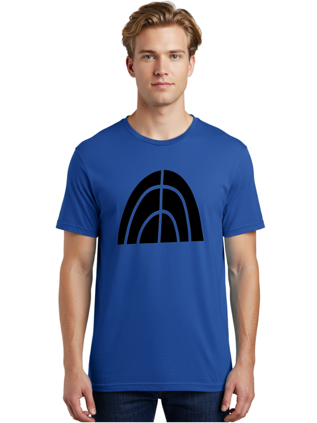 Black-Arch-Graphic Men'S Graphic Tee, 100% Cotton, Comfortable Casual Summer Wear, Machine Washable, Letter A, Simple Design, Typography, Bold Font, Black And Green, Modern Aesthetic, Graphic Element, Minimalist Style -  Aaa362