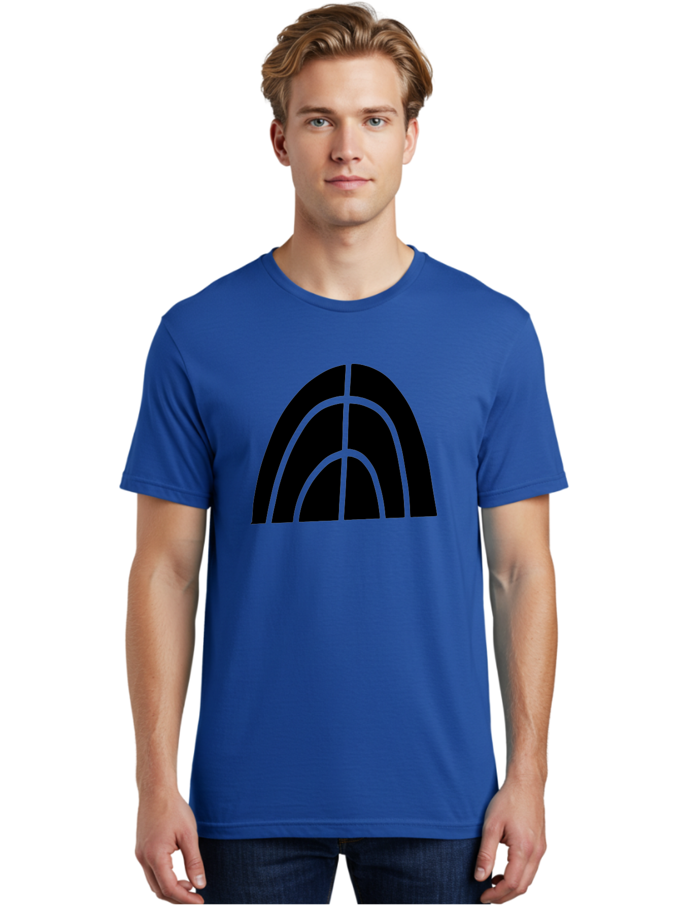 Black-Arch-Graphic Men'S Graphic Tee, 100% Cotton, Comfortable Casual Summer Wear, Machine Washable, Letter A, Simple Design, Typography, Bold Font, Black And Green, Modern Aesthetic, Graphic Element, Minimalist Style -  Aaa362