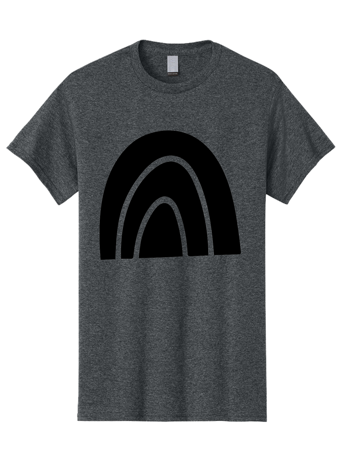 Black-Arches Men'S Graphic Tee, 100% Cotton, Comfortable Casual Summer Wear, Machine Washable, Black Arches, Neon Green Outlines, Modern Minimalist Design, Simple Shapes, Abstract Art, Geometric Pattern -  Aaa363