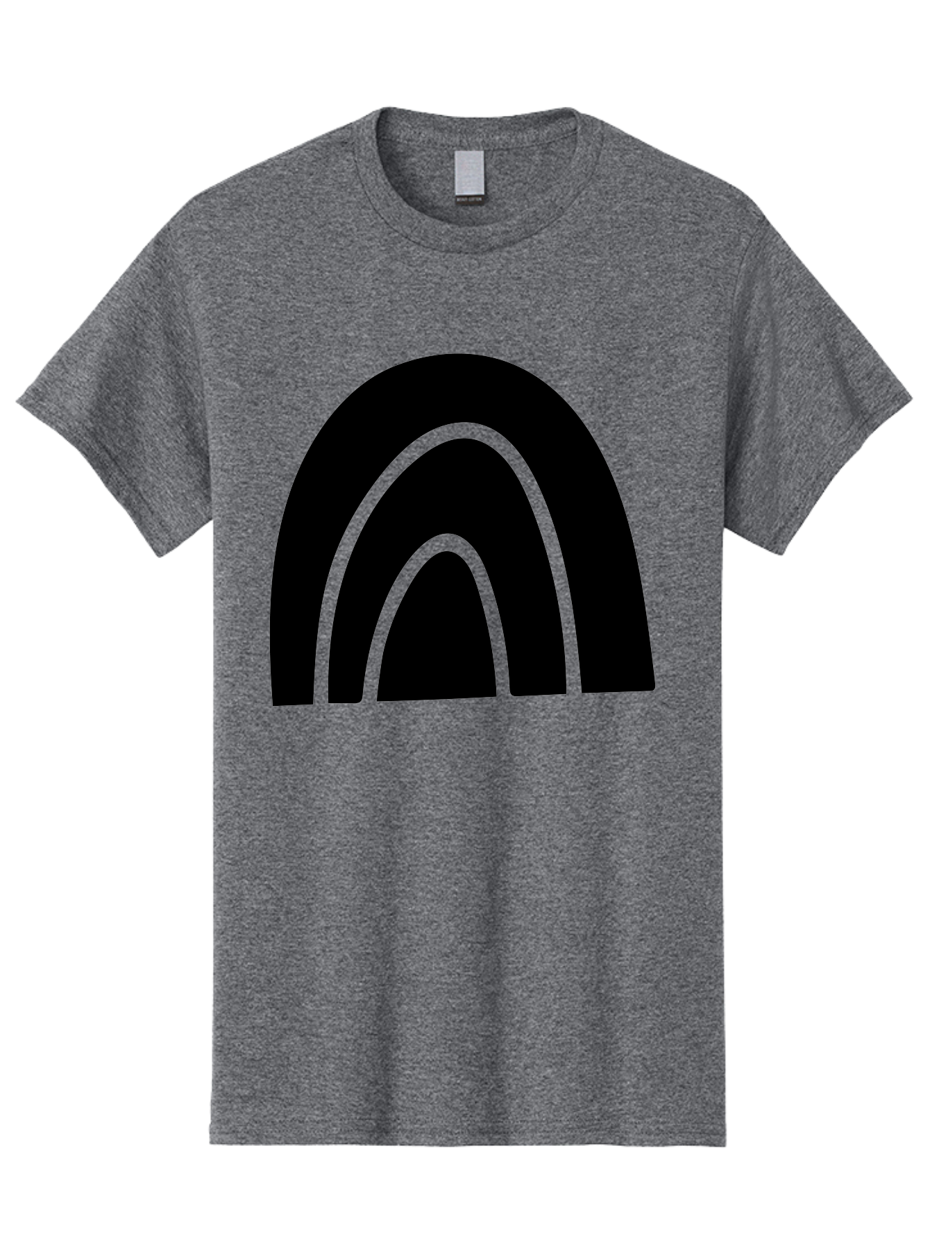Black-Arches Men'S Graphic Tee, 100% Cotton, Comfortable Casual Summer Wear, Machine Washable, Black Arches, Neon Green Outlines, Modern Minimalist Design, Simple Shapes, Abstract Art, Geometric Pattern -  Aaa363