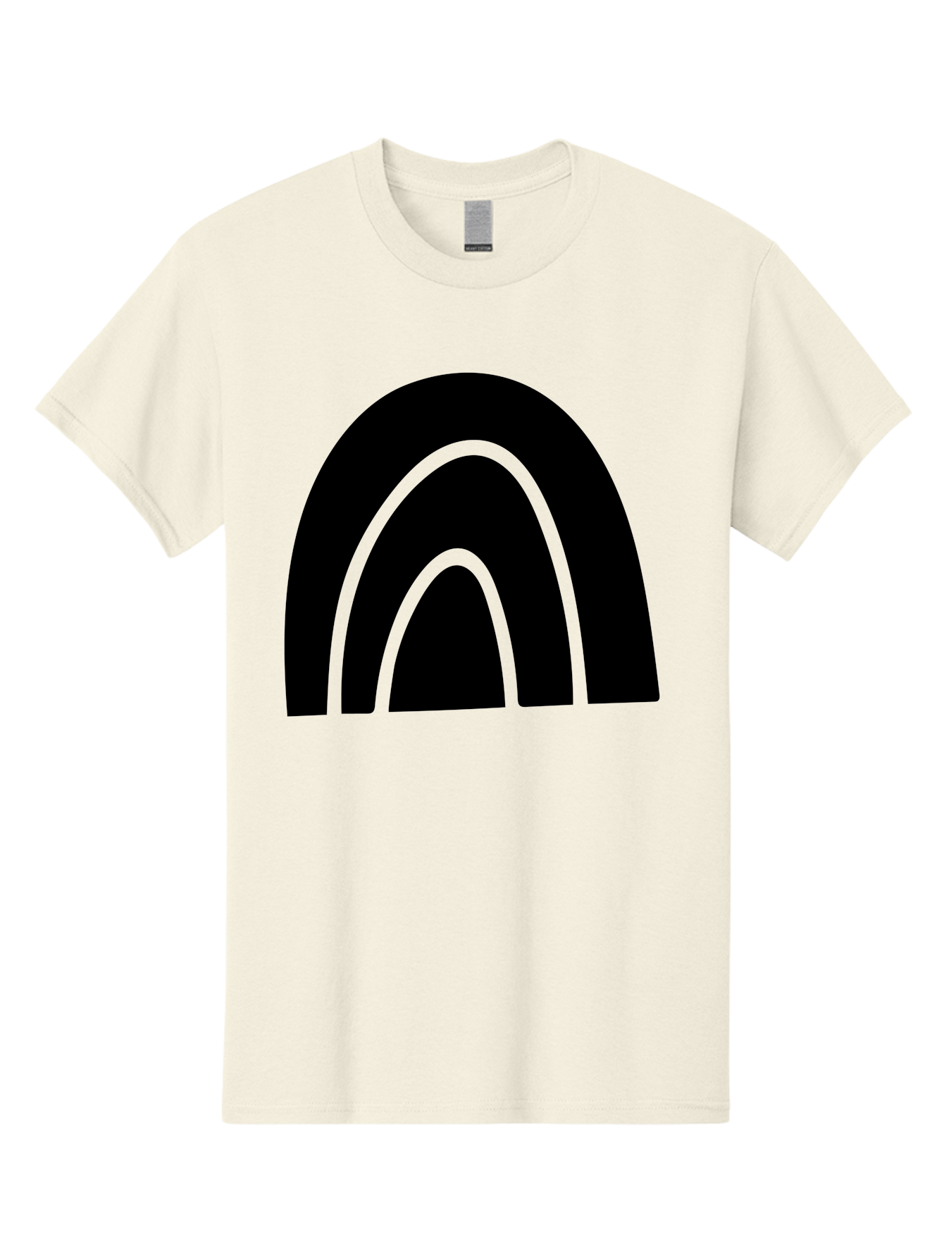 Black-Arches Men'S Graphic Tee, 100% Cotton, Comfortable Casual Summer Wear, Machine Washable, Black Arches, Neon Green Outlines, Modern Minimalist Design, Simple Shapes, Abstract Art, Geometric Pattern -  Aaa363