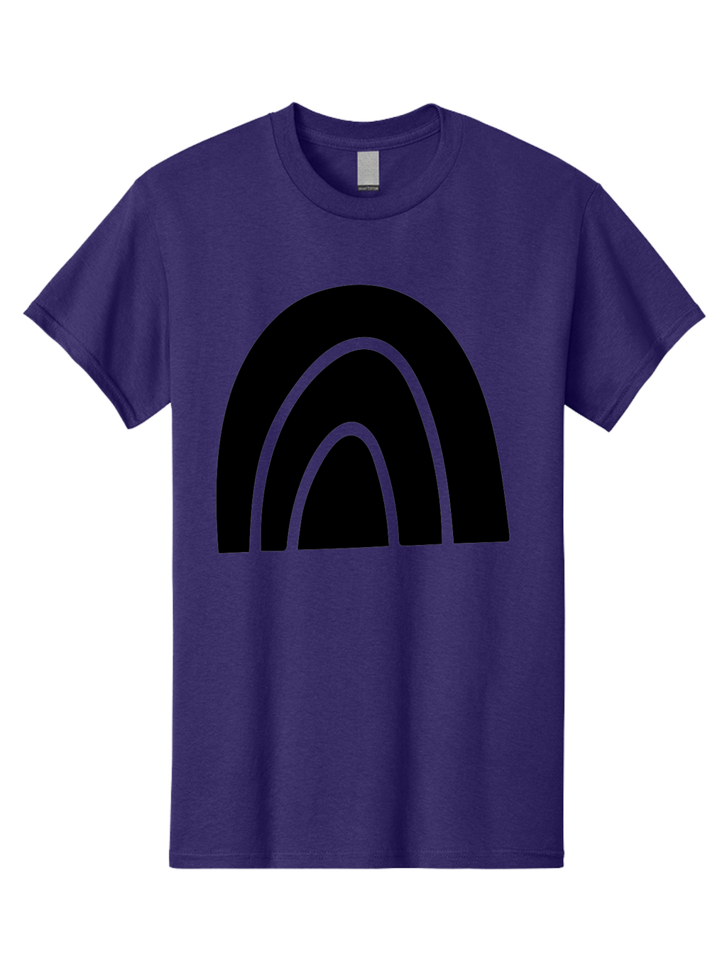 Black-Arches Men'S Graphic Tee, 100% Cotton, Comfortable Casual Summer Wear, Machine Washable, Black Arches, Neon Green Outlines, Modern Minimalist Design, Simple Shapes, Abstract Art, Geometric Pattern -  Aaa363