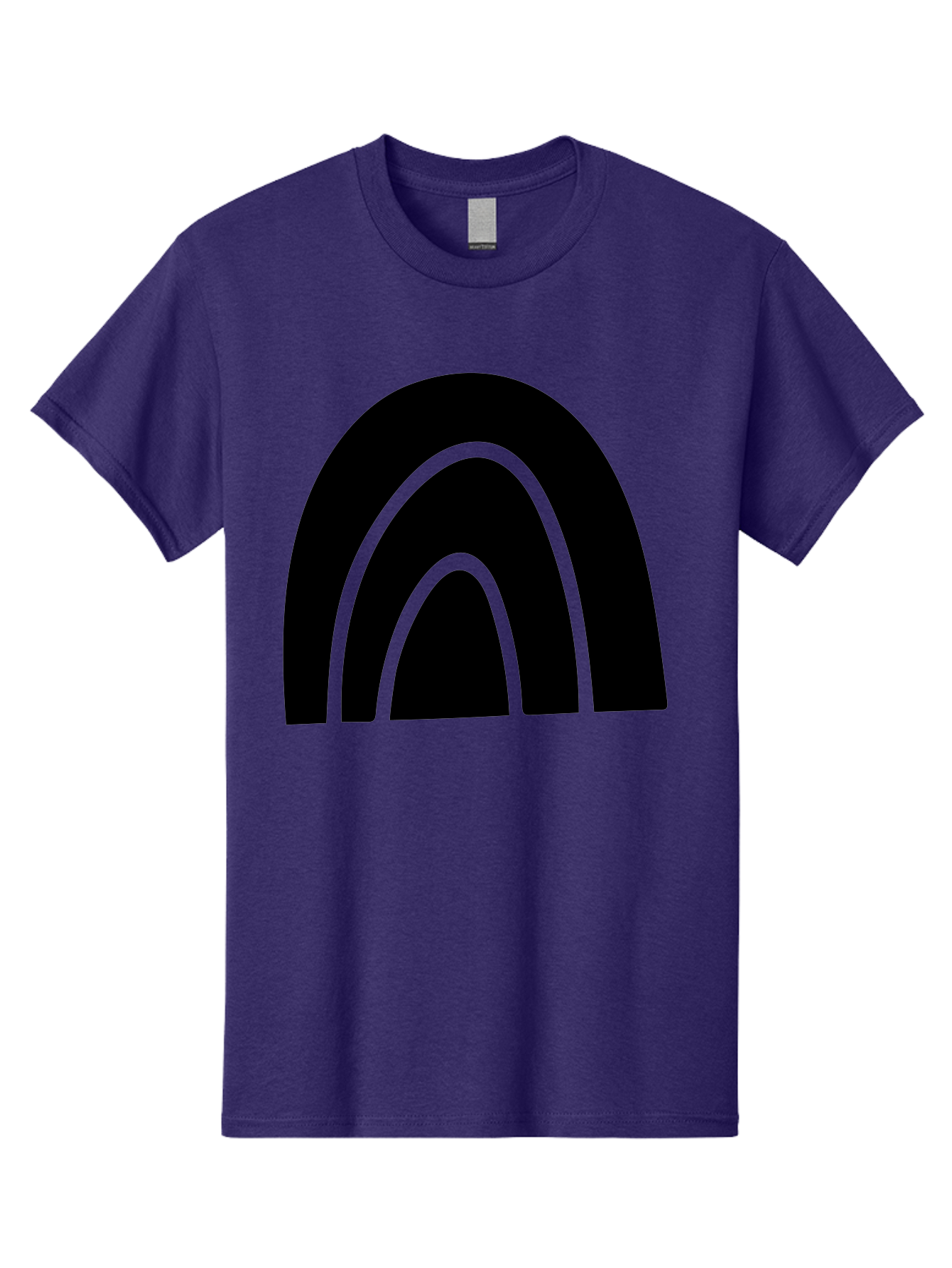 Black-Arches Men'S Graphic Tee, 100% Cotton, Comfortable Casual Summer Wear, Machine Washable, Black Arches, Neon Green Outlines, Modern Minimalist Design, Simple Shapes, Abstract Art, Geometric Pattern -  Aaa363