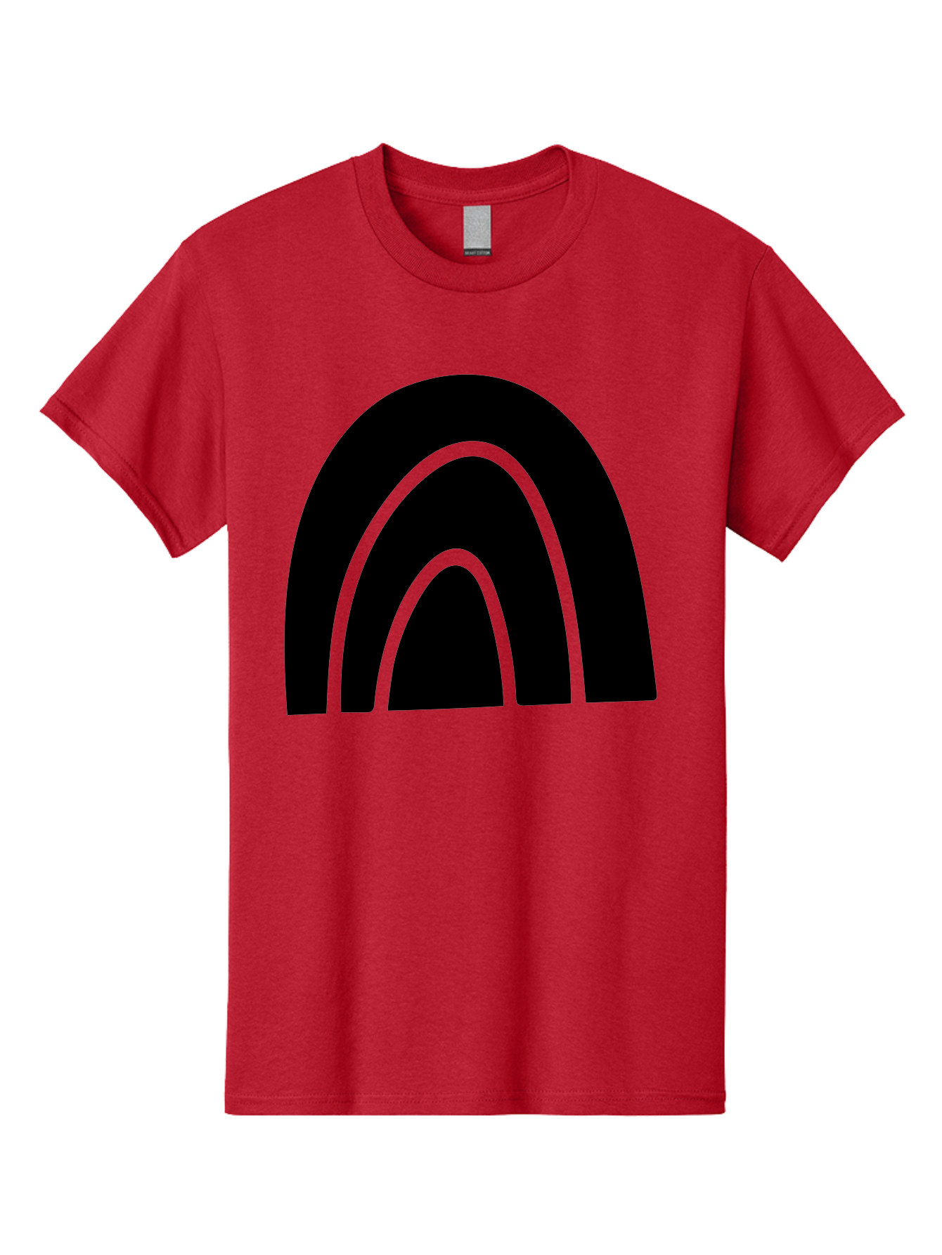 Black-Arches Men'S Graphic Tee, 100% Cotton, Comfortable Casual Summer Wear, Machine Washable, Black Arches, Neon Green Outlines, Modern Minimalist Design, Simple Shapes, Abstract Art, Geometric Pattern -  Aaa363