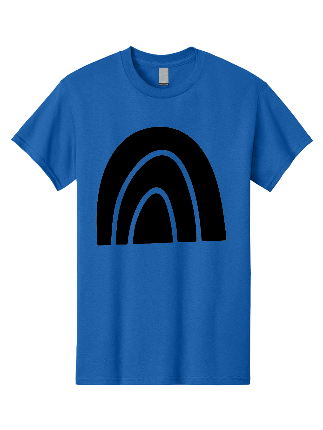 Black-Arches Men'S Graphic Tee, 100% Cotton, Comfortable Casual Summer Wear, Machine Washable, Black Arches, Neon Green Outlines, Modern Minimalist Design, Simple Shapes, Abstract Art, Geometric Pattern -  Aaa363
