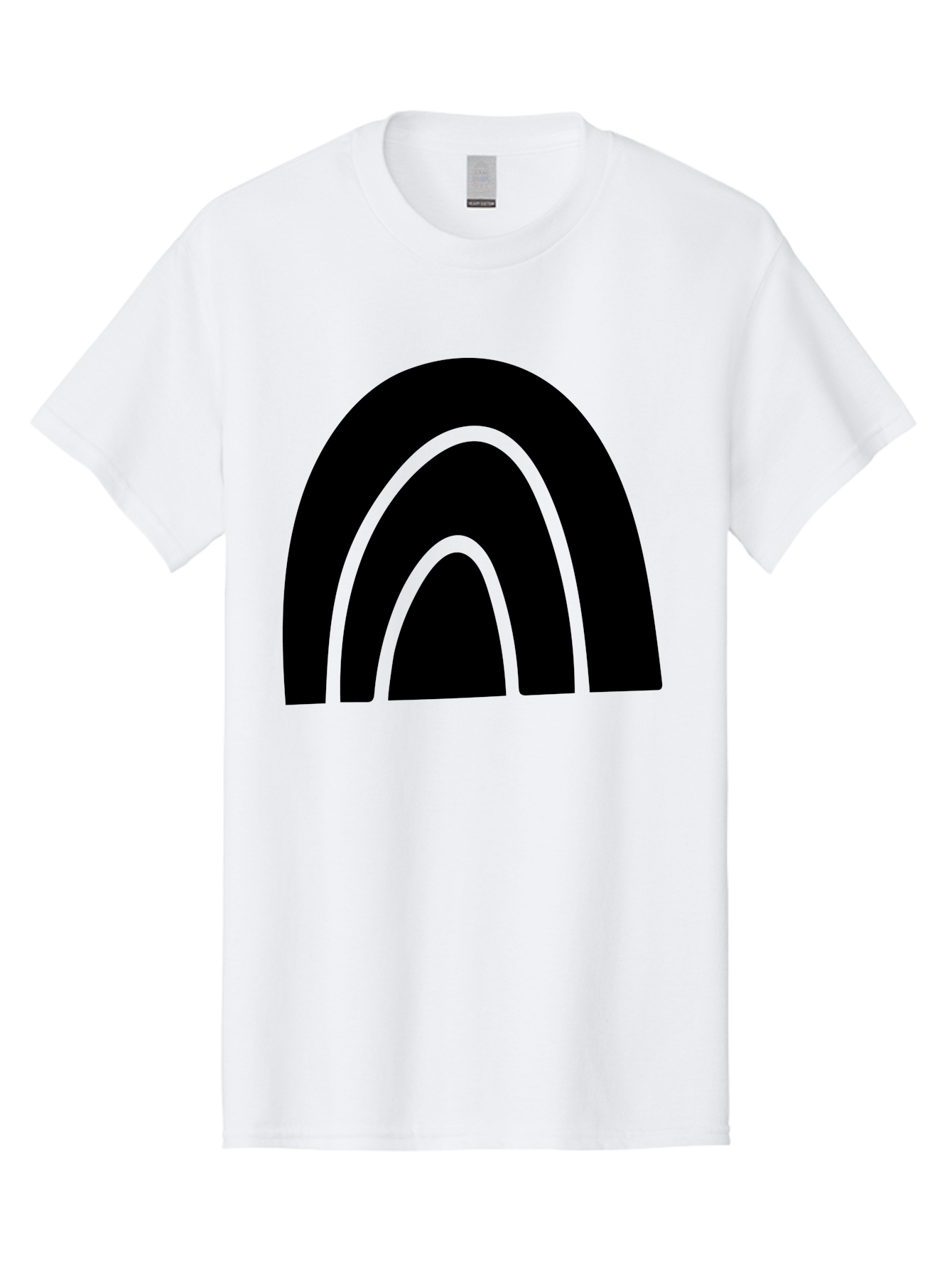 Black-Arches Men'S Graphic Tee, 100% Cotton, Comfortable Casual Summer Wear, Machine Washable, Black Arches, Neon Green Outlines, Modern Minimalist Design, Simple Shapes, Abstract Art, Geometric Pattern -  Aaa363