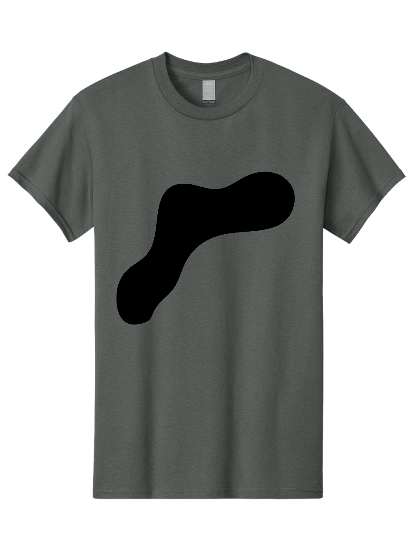 Black-Blob-1 Men'S Graphic Tee, 100% Cotton, Comfortable Casual Summer Wear, Machine Washable, Black Blob, Abstract Shape, Modern Design, Minimalist Art, Fluid Form, Contemporary Graphic -  Aaa364