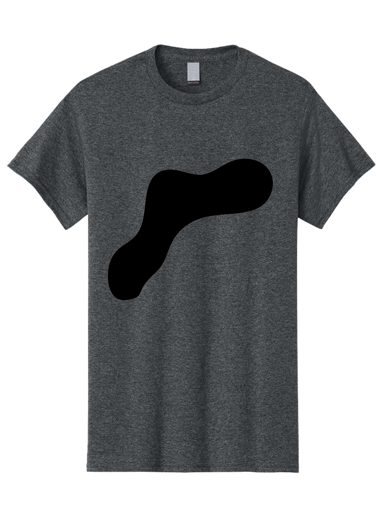 Black-Blob-1 Men'S Graphic Tee, 100% Cotton, Comfortable Casual Summer Wear, Machine Washable, Black Blob, Abstract Shape, Modern Design, Minimalist Art, Fluid Form, Contemporary Graphic -  Aaa364