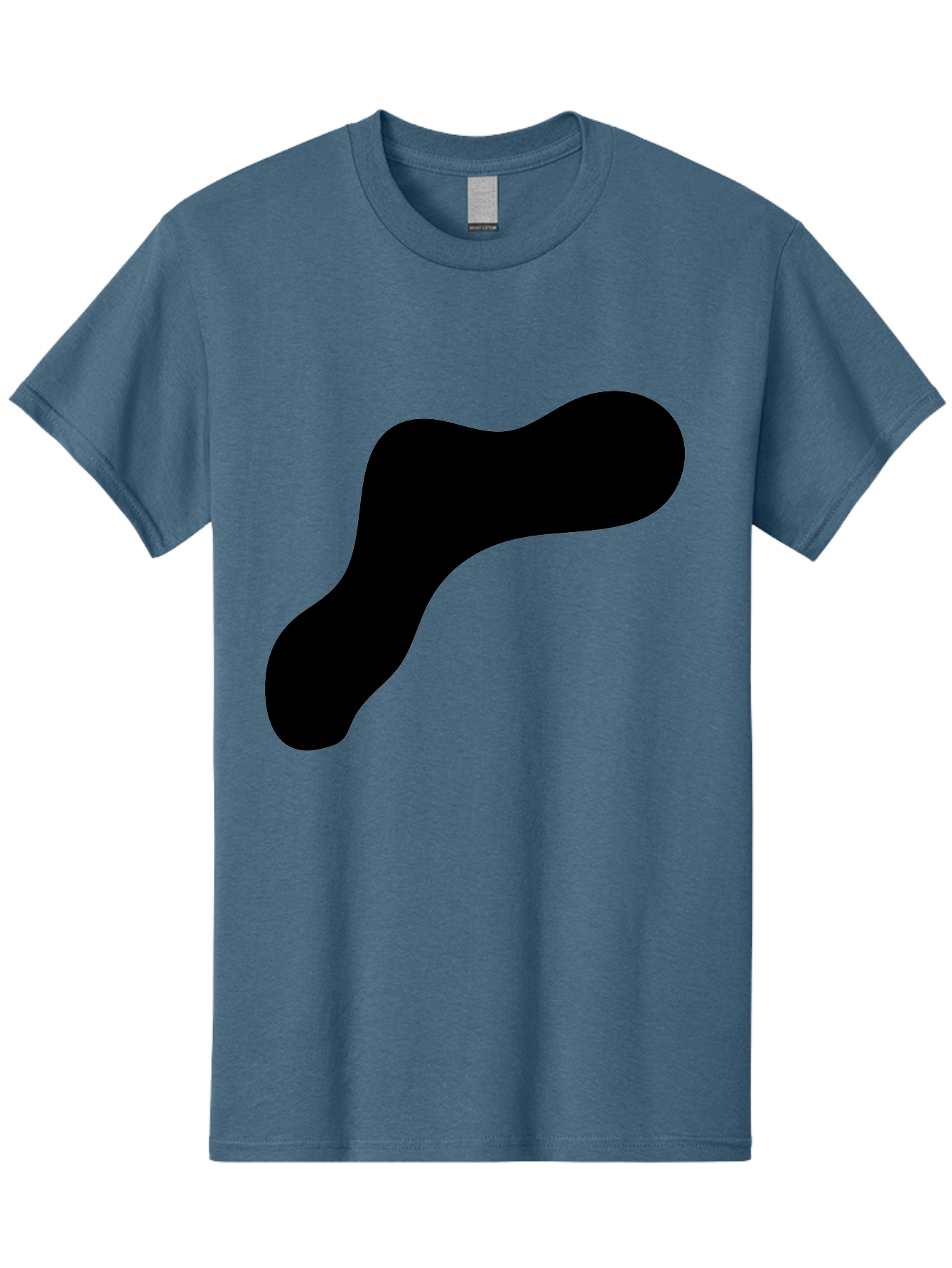 Black-Blob-1 Men'S Graphic Tee, 100% Cotton, Comfortable Casual Summer Wear, Machine Washable, Black Blob, Abstract Shape, Modern Design, Minimalist Art, Fluid Form, Contemporary Graphic -  Aaa364