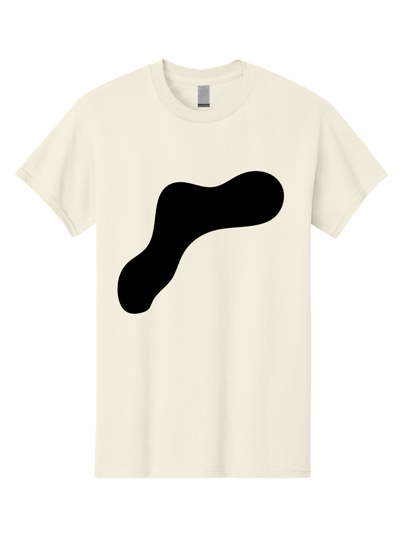 Black-Blob-1 Men'S Graphic Tee, 100% Cotton, Comfortable Casual Summer Wear, Machine Washable, Black Blob, Abstract Shape, Modern Design, Minimalist Art, Fluid Form, Contemporary Graphic -  Aaa364