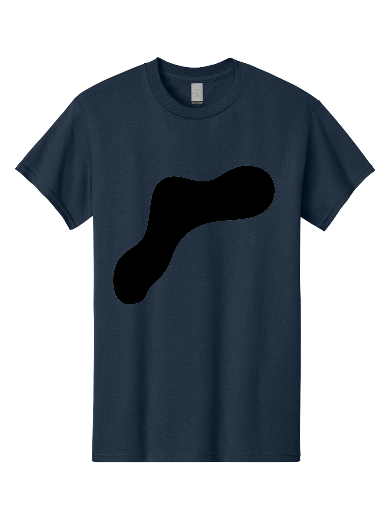 Black-Blob-1 Men'S Graphic Tee, 100% Cotton, Comfortable Casual Summer Wear, Machine Washable, Black Blob, Abstract Shape, Modern Design, Minimalist Art, Fluid Form, Contemporary Graphic -  Aaa364