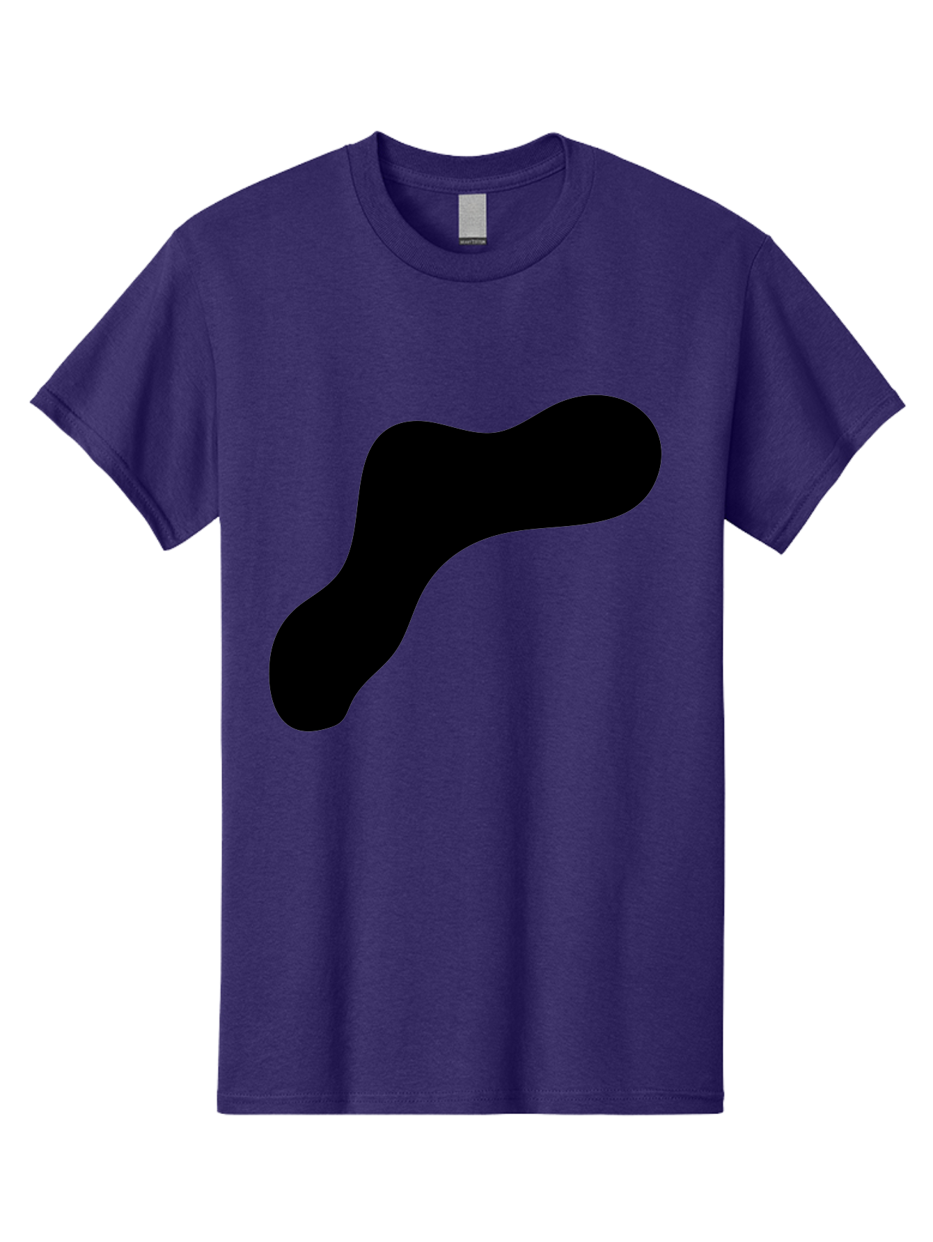 Black-Blob-1 Men'S Graphic Tee, 100% Cotton, Comfortable Casual Summer Wear, Machine Washable, Black Blob, Abstract Shape, Modern Design, Minimalist Art, Fluid Form, Contemporary Graphic -  Aaa364