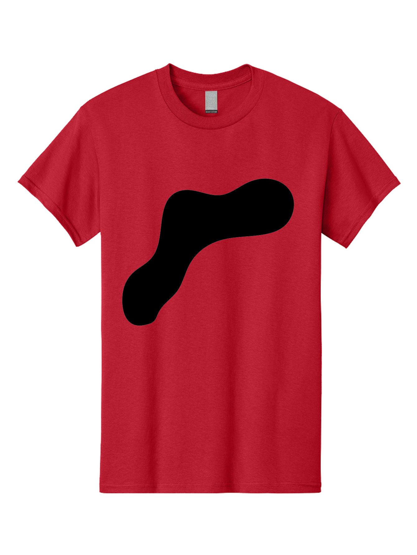 Black-Blob-1 Men'S Graphic Tee, 100% Cotton, Comfortable Casual Summer Wear, Machine Washable, Black Blob, Abstract Shape, Modern Design, Minimalist Art, Fluid Form, Contemporary Graphic -  Aaa364