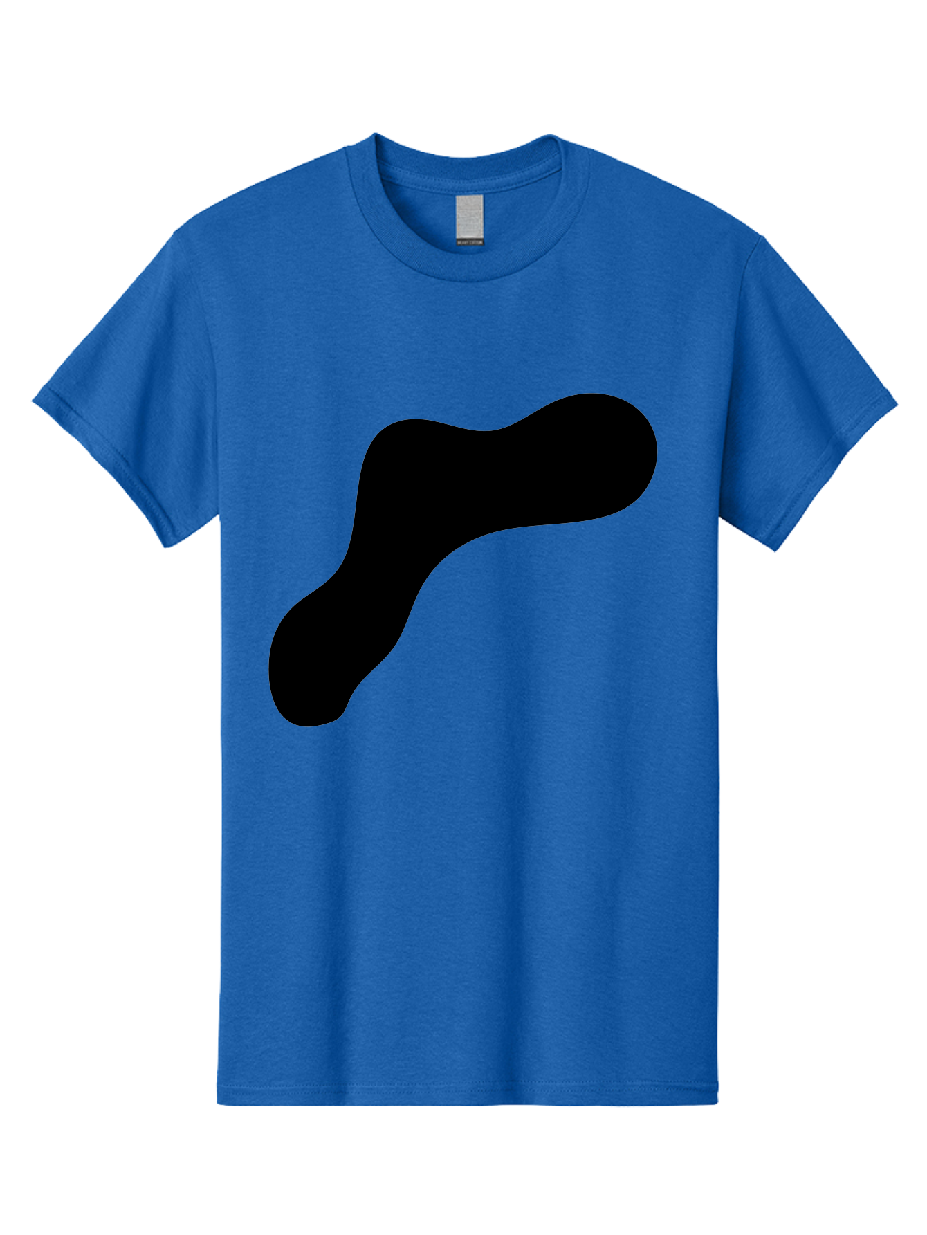Black-Blob-1 Men'S Graphic Tee, 100% Cotton, Comfortable Casual Summer Wear, Machine Washable, Black Blob, Abstract Shape, Modern Design, Minimalist Art, Fluid Form, Contemporary Graphic -  Aaa364