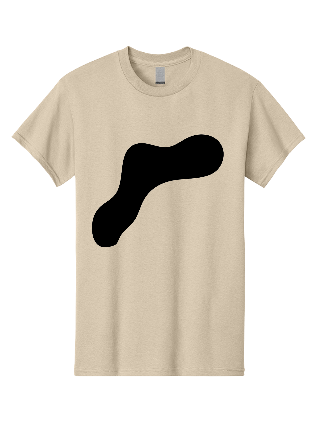 Black-Blob-1 Men'S Graphic Tee, 100% Cotton, Comfortable Casual Summer Wear, Machine Washable, Black Blob, Abstract Shape, Modern Design, Minimalist Art, Fluid Form, Contemporary Graphic -  Aaa364