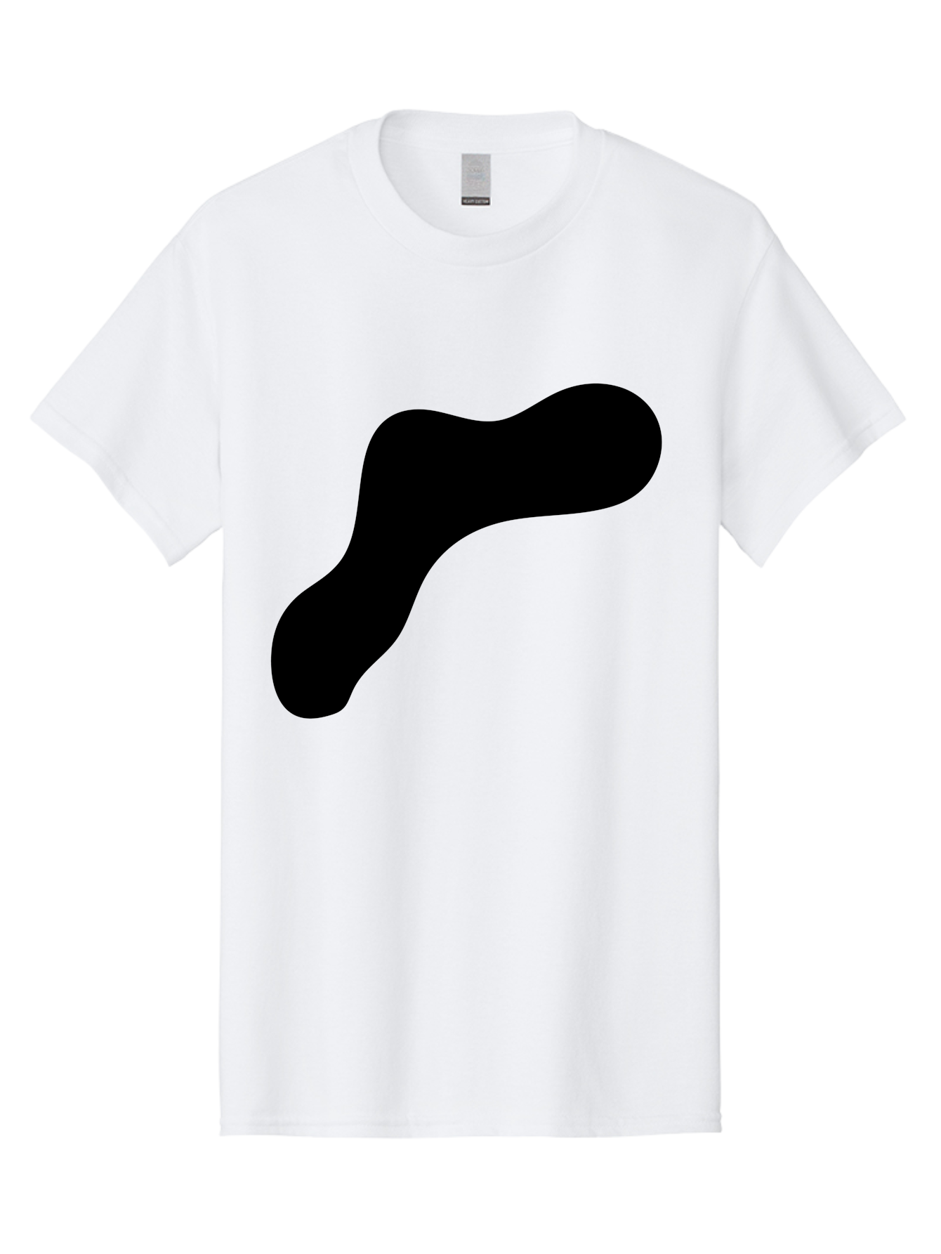 Black-Blob-1 Men'S Graphic Tee, 100% Cotton, Comfortable Casual Summer Wear, Machine Washable, Black Blob, Abstract Shape, Modern Design, Minimalist Art, Fluid Form, Contemporary Graphic -  Aaa364