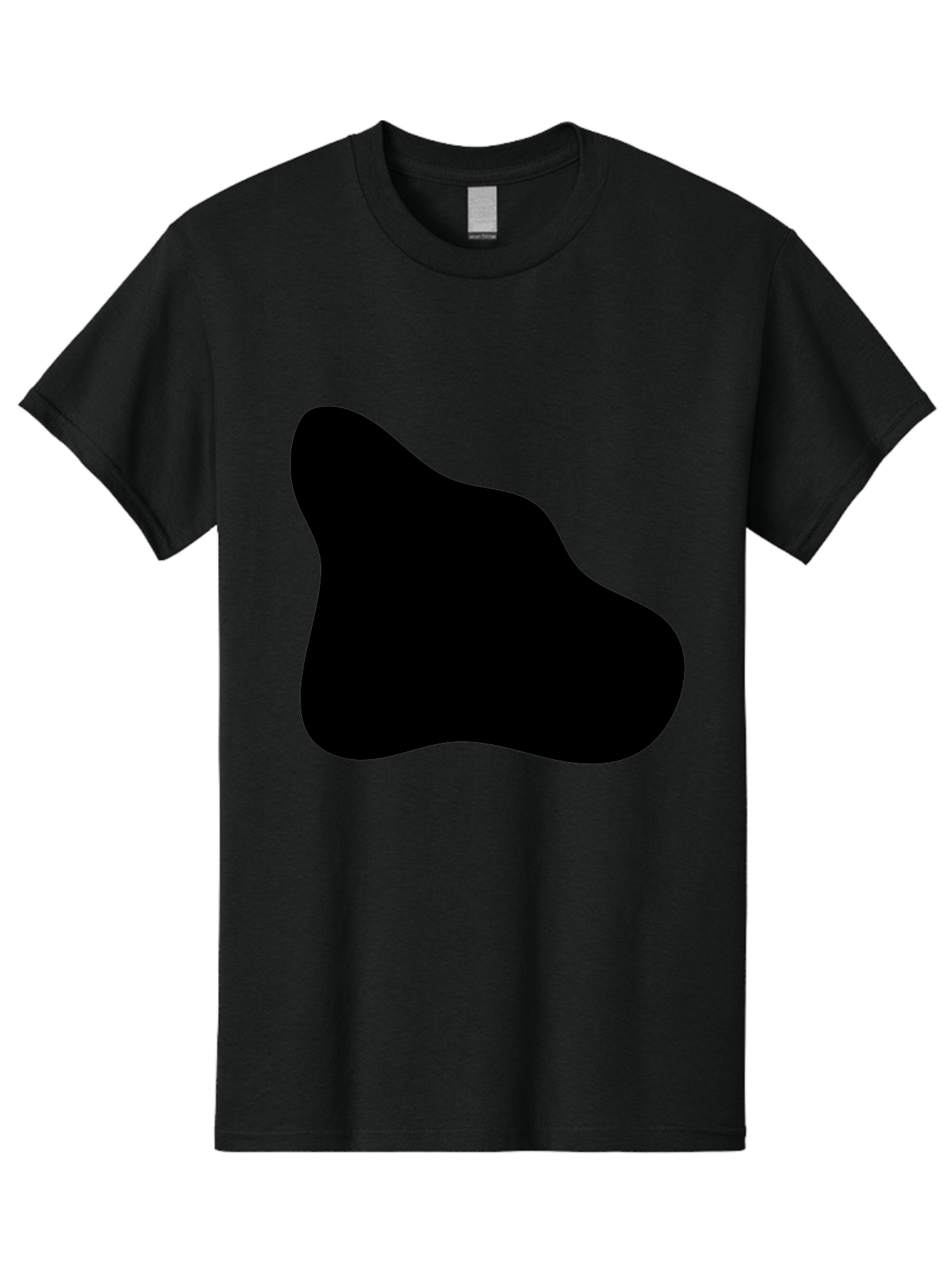 Black-Blob-2 Men'S Graphic Tee, 100% Cotton, Comfortable Casual Summer Wear, Machine Washable, Abstract Shape, Black Silhouette, Irregular Form, Modern Design, Graphic Element, Minimalist Art, Contemporary Style -  Aaa365