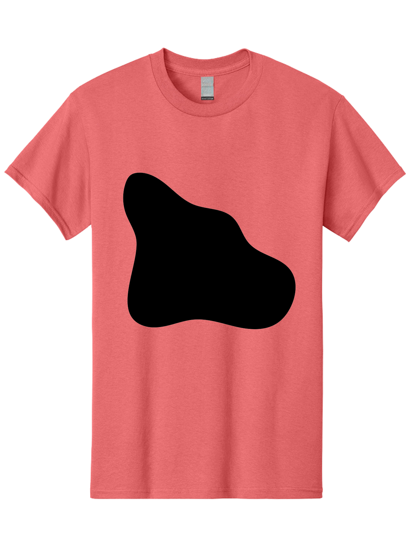 Black-Blob-2 Men'S Graphic Tee, 100% Cotton, Comfortable Casual Summer Wear, Machine Washable, Abstract Shape, Black Silhouette, Irregular Form, Modern Design, Graphic Element, Minimalist Art, Contemporary Style -  Aaa365