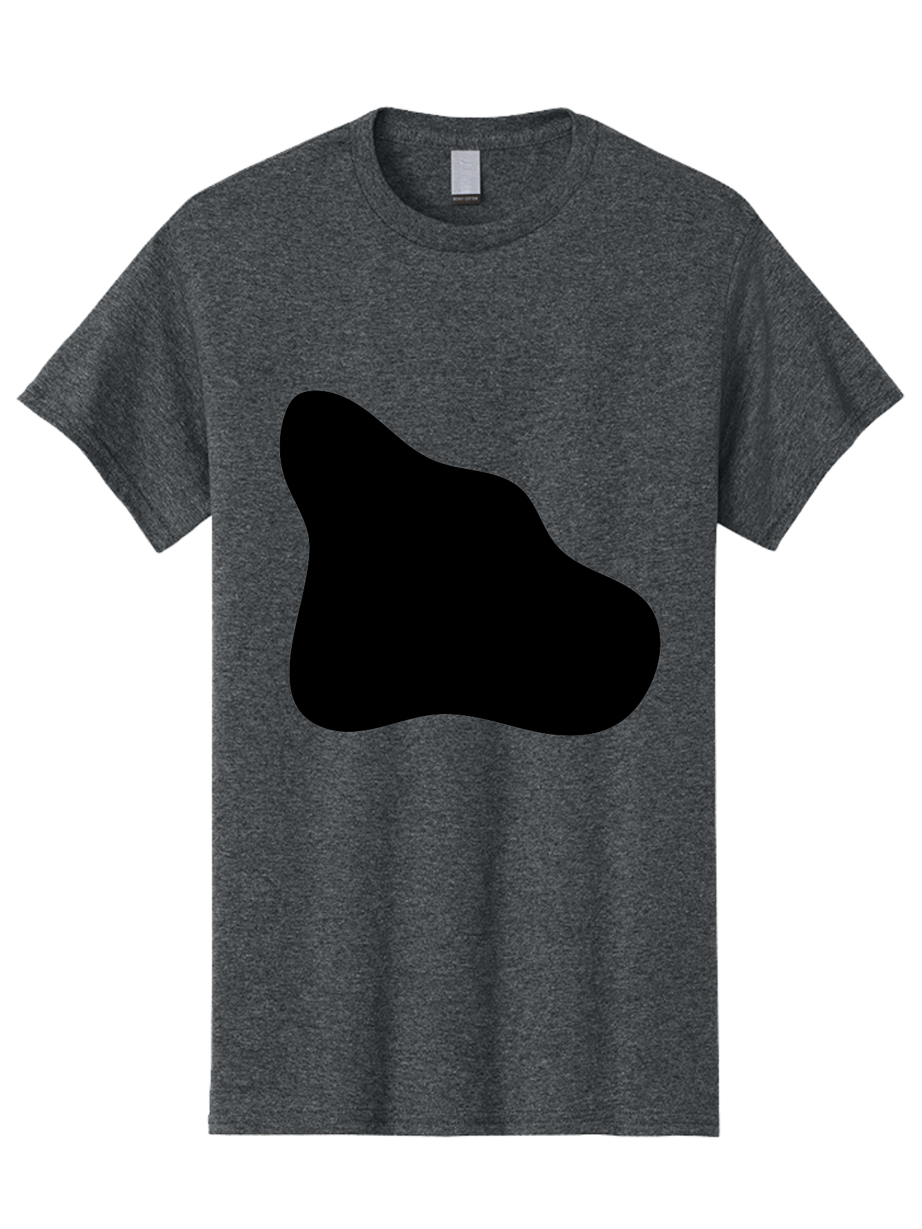 Black-Blob-2 Men'S Graphic Tee, 100% Cotton, Comfortable Casual Summer Wear, Machine Washable, Abstract Shape, Black Silhouette, Irregular Form, Modern Design, Graphic Element, Minimalist Art, Contemporary Style -  Aaa365