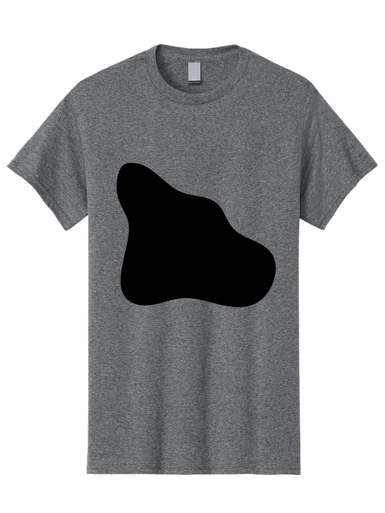 Black-Blob-2 Men'S Graphic Tee, 100% Cotton, Comfortable Casual Summer Wear, Machine Washable, Abstract Shape, Black Silhouette, Irregular Form, Modern Design, Graphic Element, Minimalist Art, Contemporary Style -  Aaa365