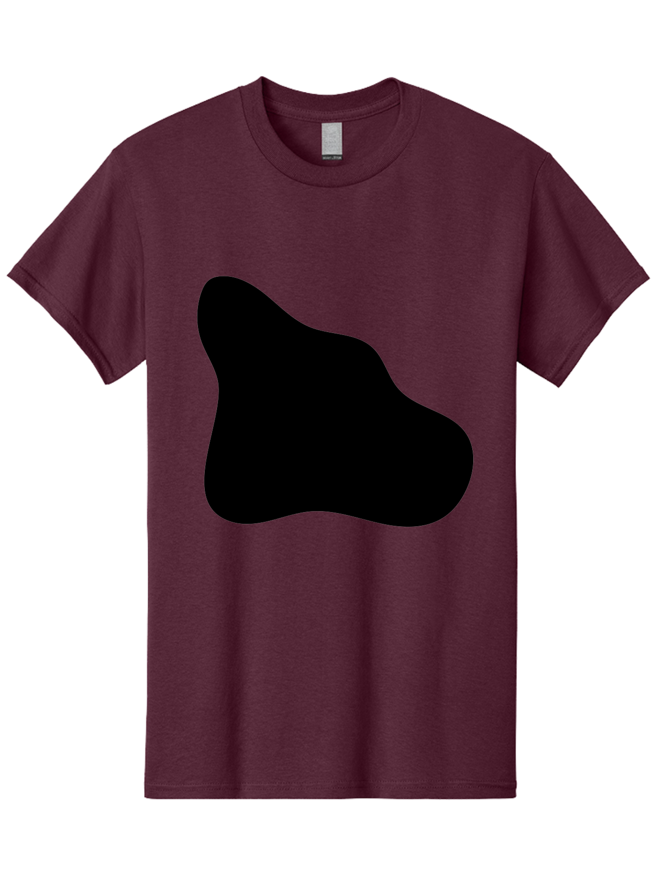 Black-Blob-2 Men'S Graphic Tee, 100% Cotton, Comfortable Casual Summer Wear, Machine Washable, Abstract Shape, Black Silhouette, Irregular Form, Modern Design, Graphic Element, Minimalist Art, Contemporary Style -  Aaa365