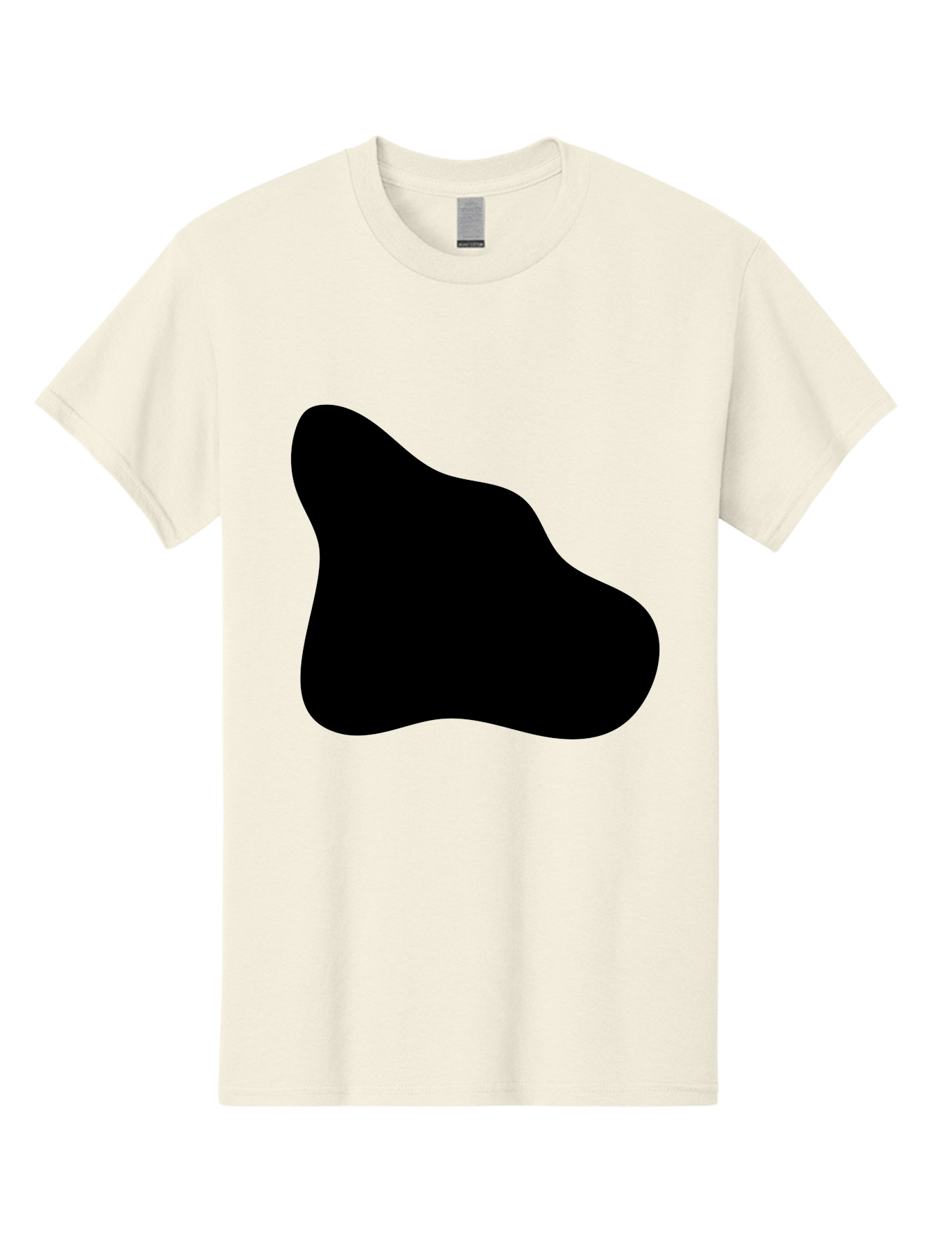 Black-Blob-2 Men'S Graphic Tee, 100% Cotton, Comfortable Casual Summer Wear, Machine Washable, Abstract Shape, Black Silhouette, Irregular Form, Modern Design, Graphic Element, Minimalist Art, Contemporary Style -  Aaa365