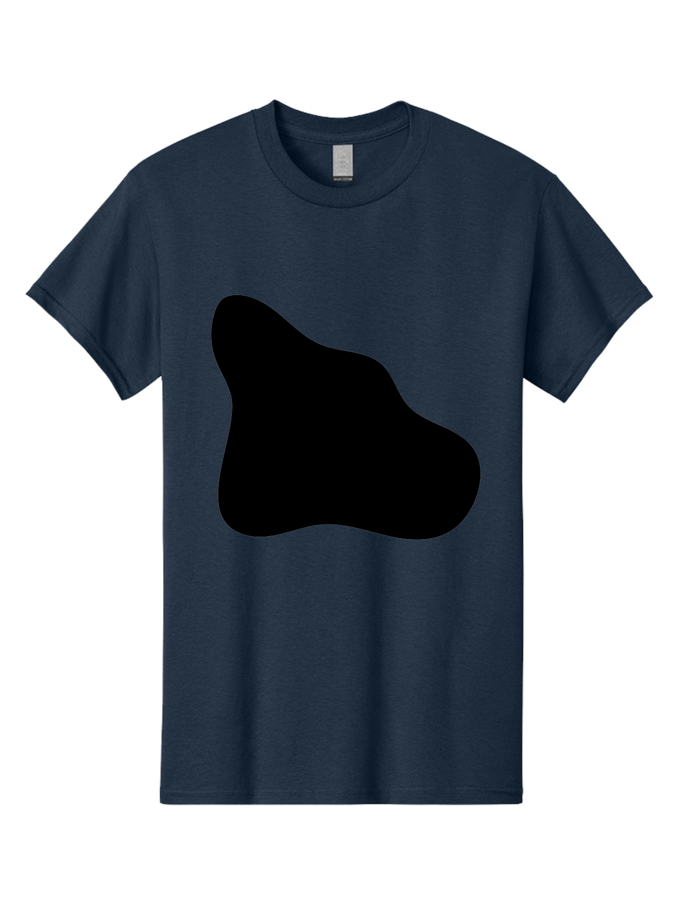 Black-Blob-2 Men'S Graphic Tee, 100% Cotton, Comfortable Casual Summer Wear, Machine Washable, Abstract Shape, Black Silhouette, Irregular Form, Modern Design, Graphic Element, Minimalist Art, Contemporary Style -  Aaa365