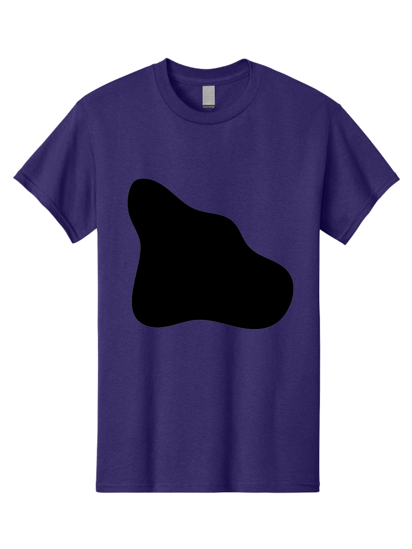 Black-Blob-2 Men'S Graphic Tee, 100% Cotton, Comfortable Casual Summer Wear, Machine Washable, Abstract Shape, Black Silhouette, Irregular Form, Modern Design, Graphic Element, Minimalist Art, Contemporary Style -  Aaa365