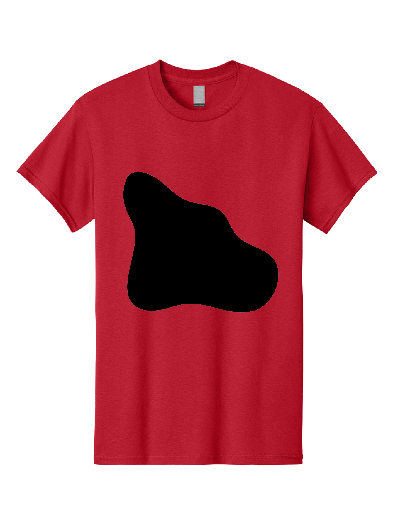 Black-Blob-2 Men'S Graphic Tee, 100% Cotton, Comfortable Casual Summer Wear, Machine Washable, Abstract Shape, Black Silhouette, Irregular Form, Modern Design, Graphic Element, Minimalist Art, Contemporary Style -  Aaa365