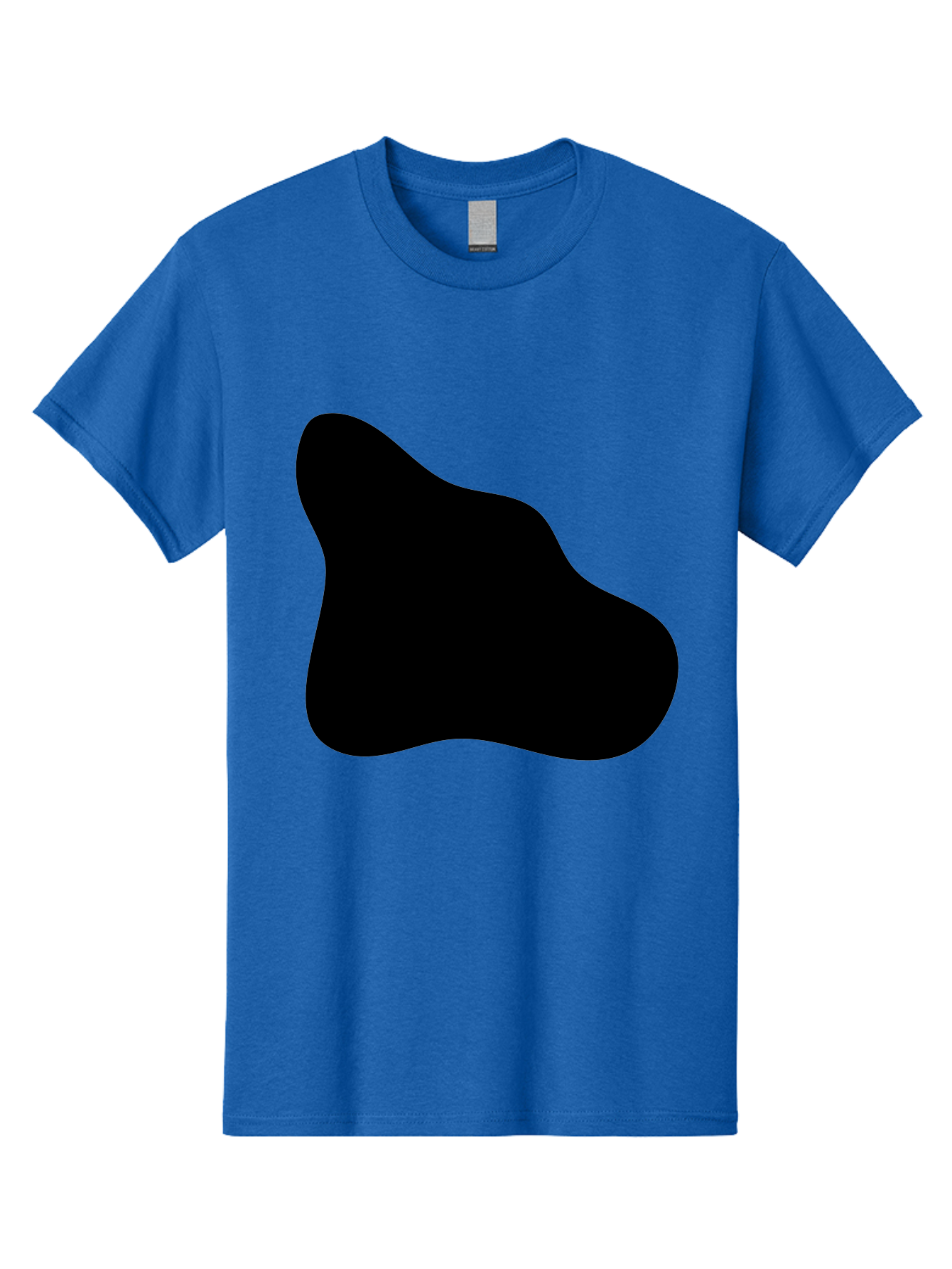 Black-Blob-2 Men'S Graphic Tee, 100% Cotton, Comfortable Casual Summer Wear, Machine Washable, Abstract Shape, Black Silhouette, Irregular Form, Modern Design, Graphic Element, Minimalist Art, Contemporary Style -  Aaa365