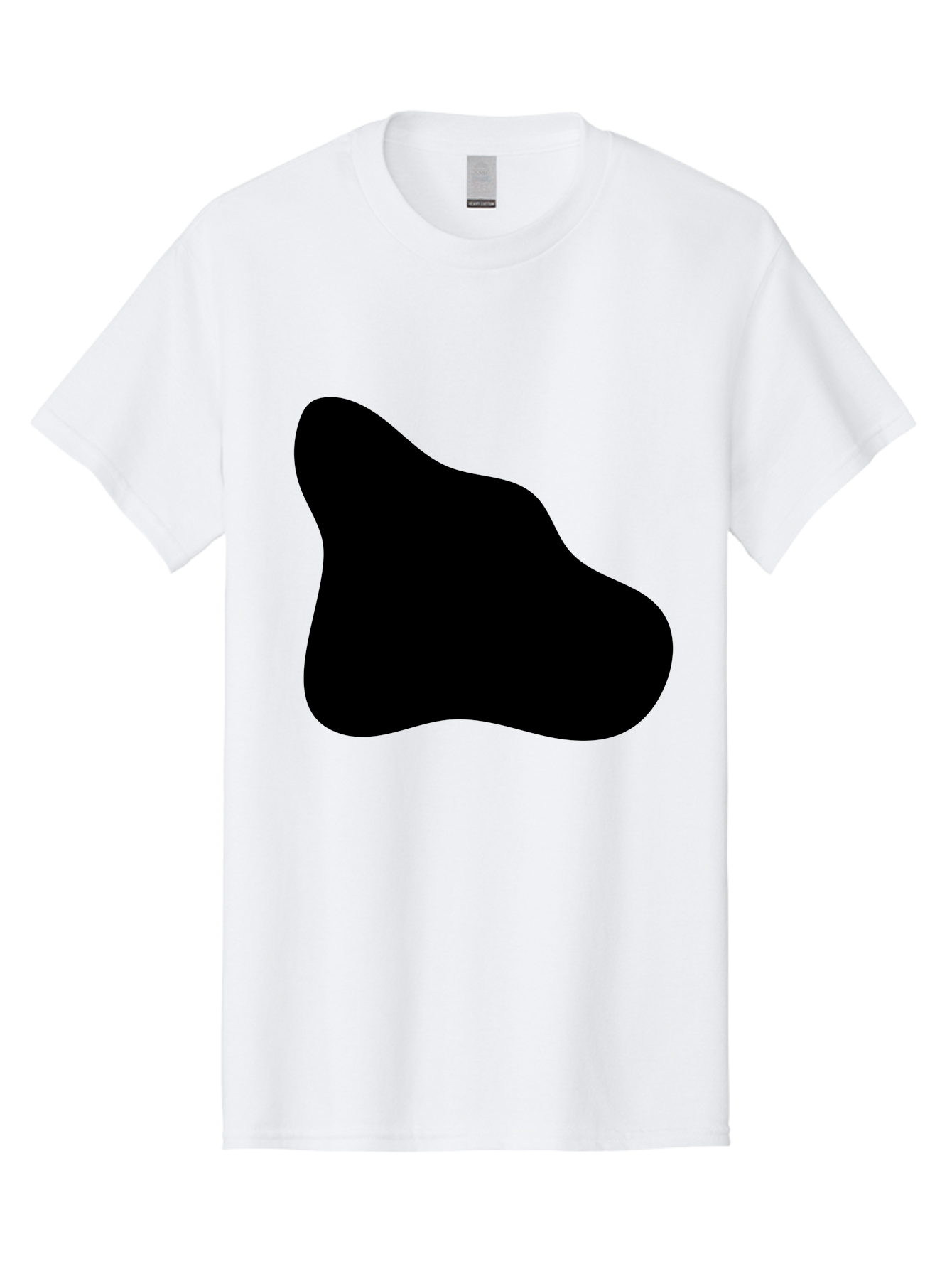 Black-Blob-2 Men'S Graphic Tee, 100% Cotton, Comfortable Casual Summer Wear, Machine Washable, Abstract Shape, Black Silhouette, Irregular Form, Modern Design, Graphic Element, Minimalist Art, Contemporary Style -  Aaa365