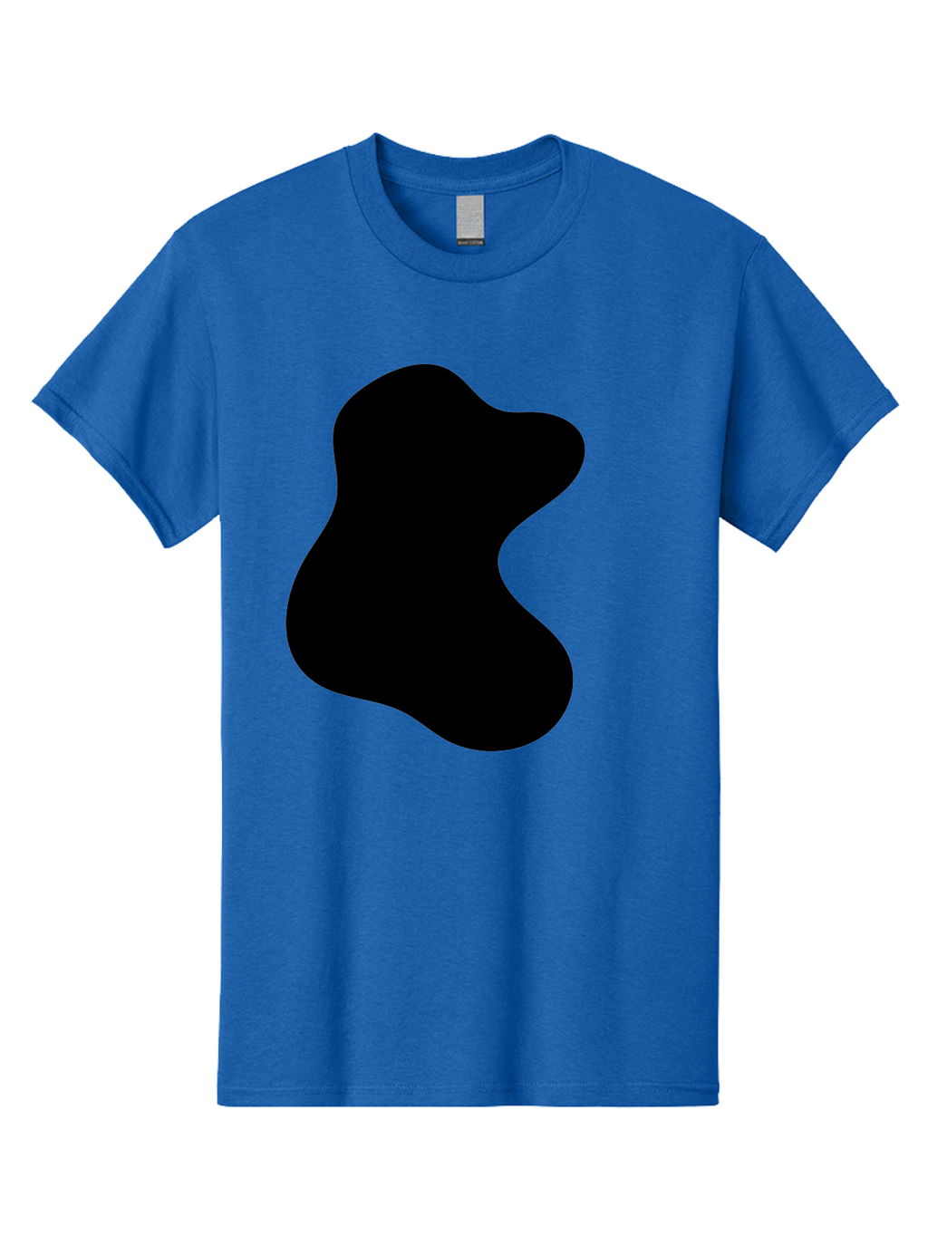 Black-Blob Men'S Graphic Tee, 100% Cotton, Comfortable Casual Summer Wear, Machine Washable, Black Blob Shape, Abstract Design, Irregular Form, Modern Art, Minimalist Style, Simple Shape, Unique Silhouette -  Aaa366