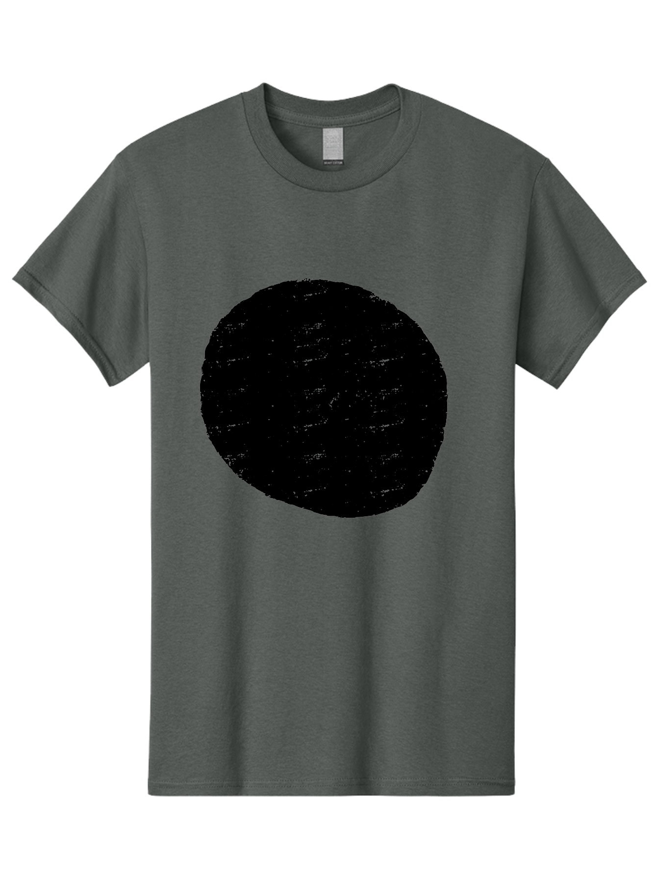 Black-Circle Men'S Graphic Tee, 100% Cotton, Comfortable Casual Summer Wear, Machine Washable, Black Circle, Abstract Shape, Digital Art, Modern Design, Minimalist Style, Geometric Figure, Simple Icon -  Aaa369