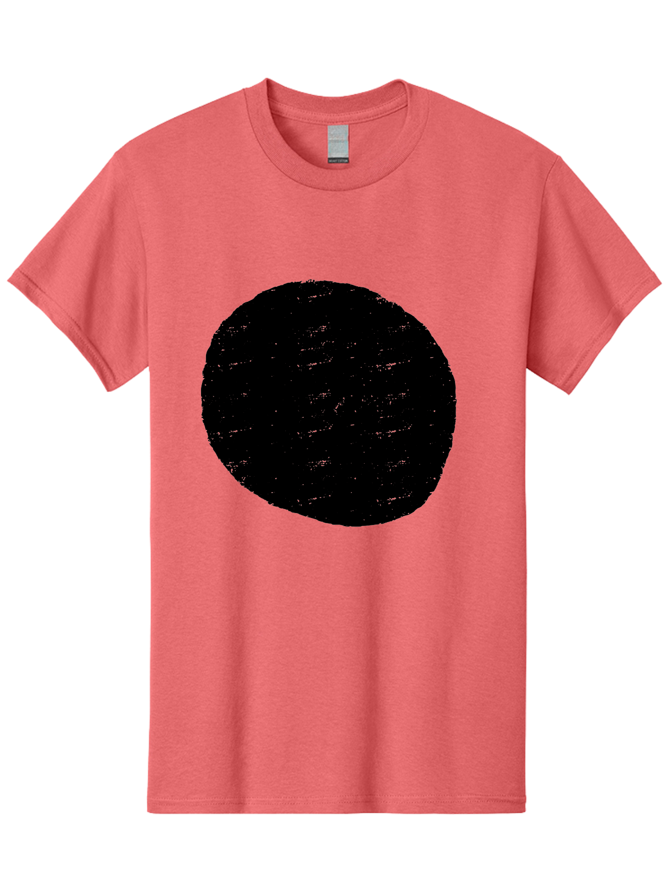 Black-Circle Men'S Graphic Tee, 100% Cotton, Comfortable Casual Summer Wear, Machine Washable, Black Circle, Abstract Shape, Digital Art, Modern Design, Minimalist Style, Geometric Figure, Simple Icon -  Aaa369