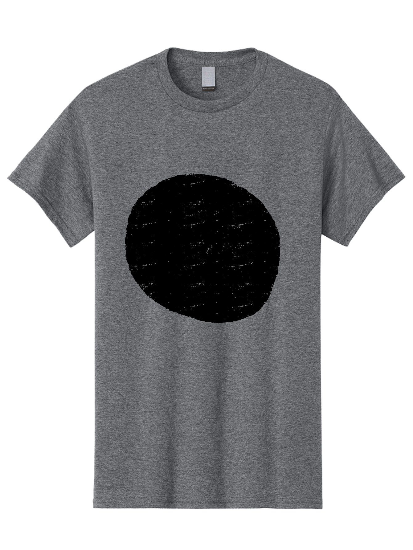 Black-Circle Men'S Graphic Tee, 100% Cotton, Comfortable Casual Summer Wear, Machine Washable, Black Circle, Abstract Shape, Digital Art, Modern Design, Minimalist Style, Geometric Figure, Simple Icon -  Aaa369