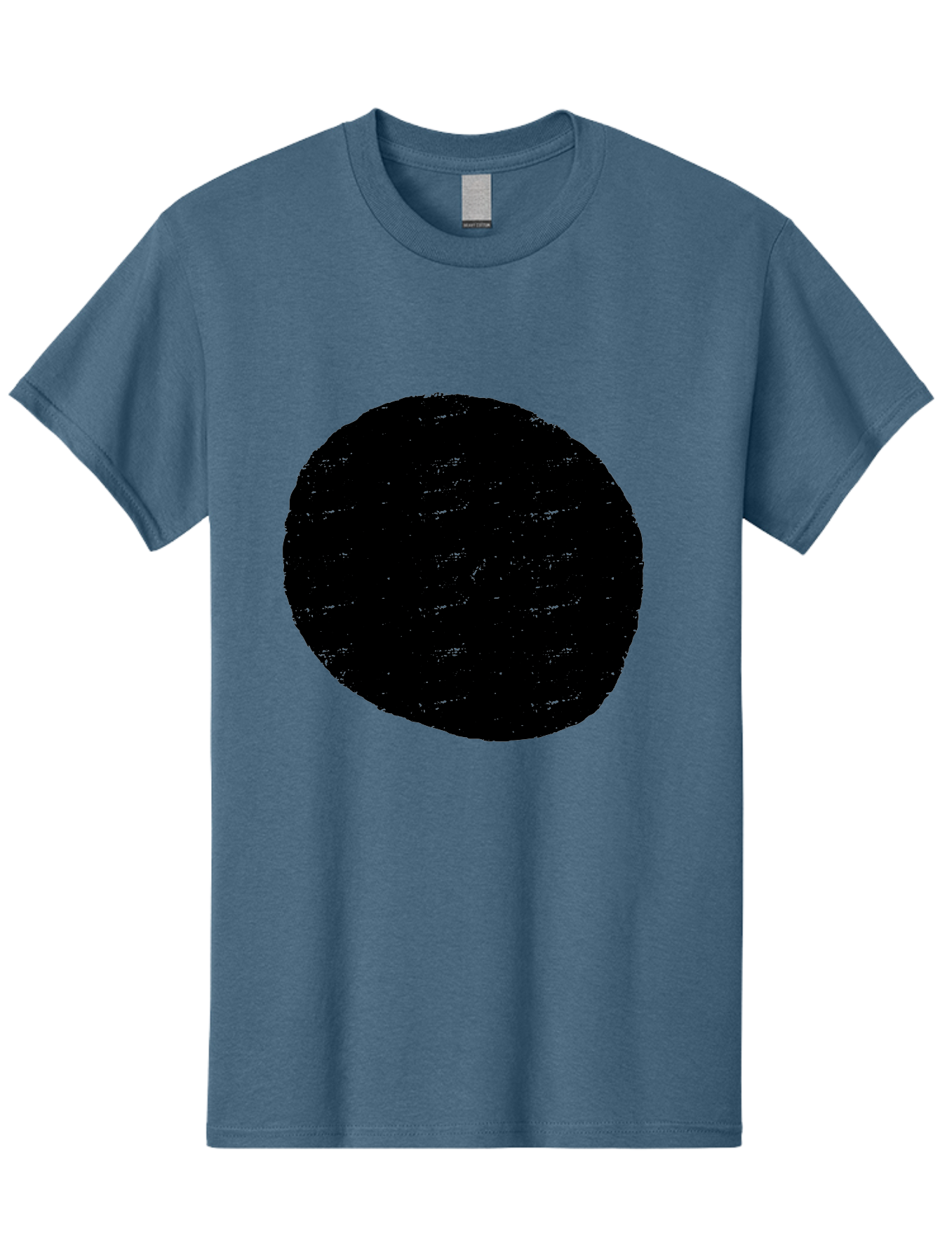 Black-Circle Men'S Graphic Tee, 100% Cotton, Comfortable Casual Summer Wear, Machine Washable, Black Circle, Abstract Shape, Digital Art, Modern Design, Minimalist Style, Geometric Figure, Simple Icon -  Aaa369