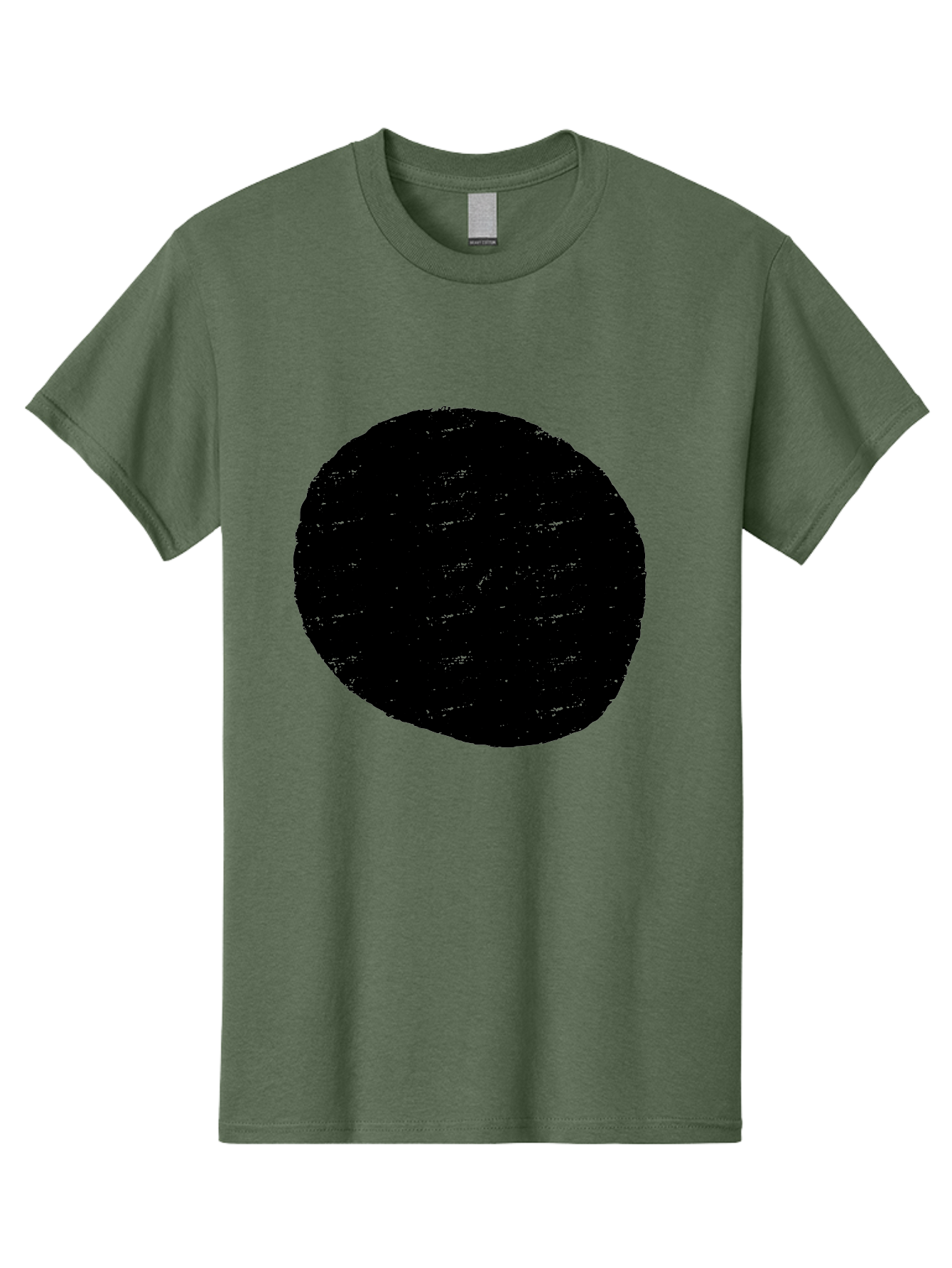 Black-Circle Men'S Graphic Tee, 100% Cotton, Comfortable Casual Summer Wear, Machine Washable, Black Circle, Abstract Shape, Digital Art, Modern Design, Minimalist Style, Geometric Figure, Simple Icon -  Aaa369