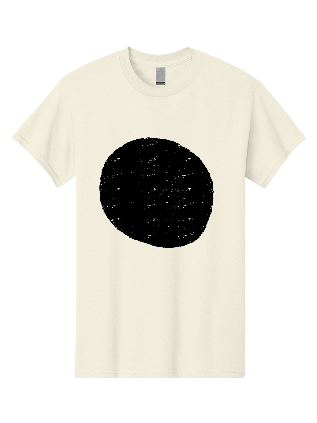Black-Circle Men'S Graphic Tee, 100% Cotton, Comfortable Casual Summer Wear, Machine Washable, Black Circle, Abstract Shape, Digital Art, Modern Design, Minimalist Style, Geometric Figure, Simple Icon -  Aaa369
