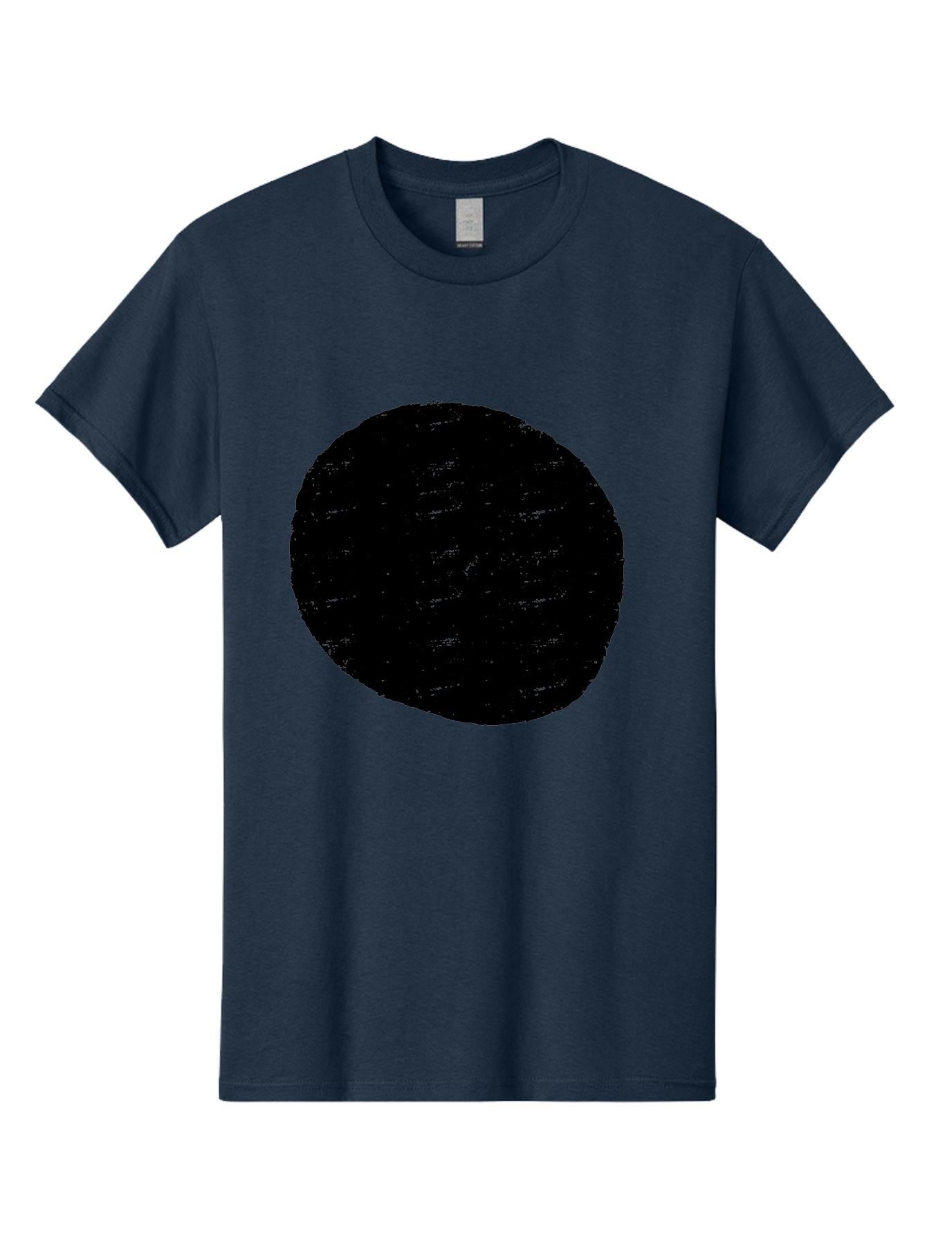 Black-Circle Men'S Graphic Tee, 100% Cotton, Comfortable Casual Summer Wear, Machine Washable, Black Circle, Abstract Shape, Digital Art, Modern Design, Minimalist Style, Geometric Figure, Simple Icon -  Aaa369