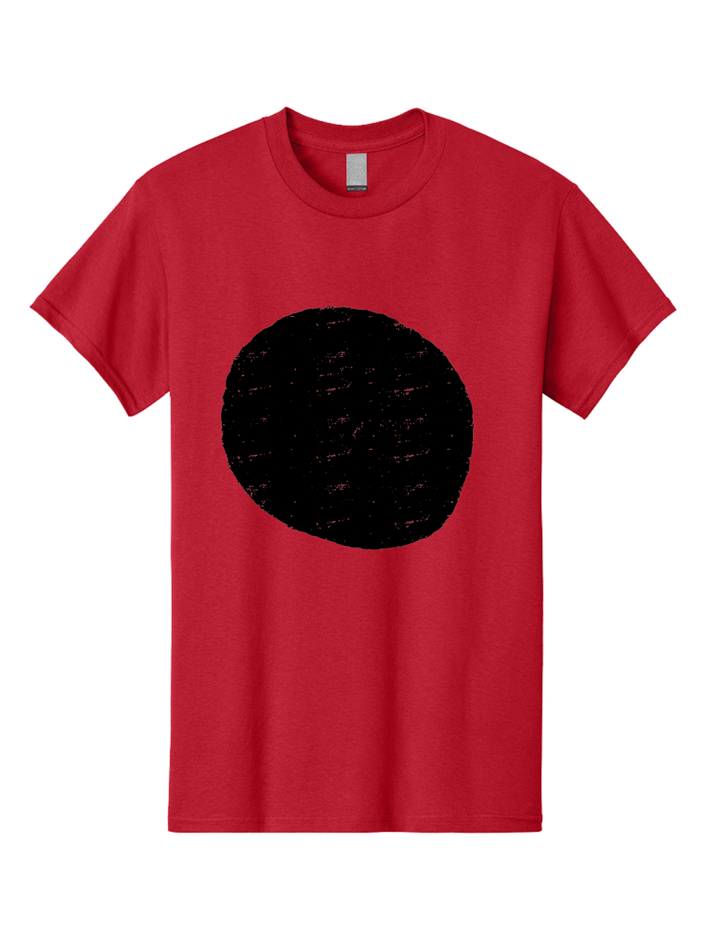 Black-Circle Men'S Graphic Tee, 100% Cotton, Comfortable Casual Summer Wear, Machine Washable, Black Circle, Abstract Shape, Digital Art, Modern Design, Minimalist Style, Geometric Figure, Simple Icon -  Aaa369