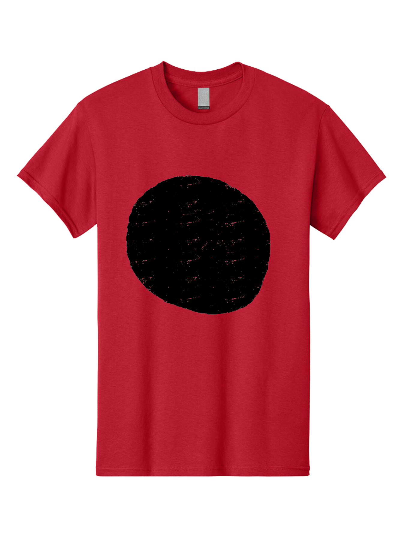 Black-Circle Men'S Graphic Tee, 100% Cotton, Comfortable Casual Summer Wear, Machine Washable, Black Circle, Abstract Shape, Digital Art, Modern Design, Minimalist Style, Geometric Figure, Simple Icon -  Aaa369